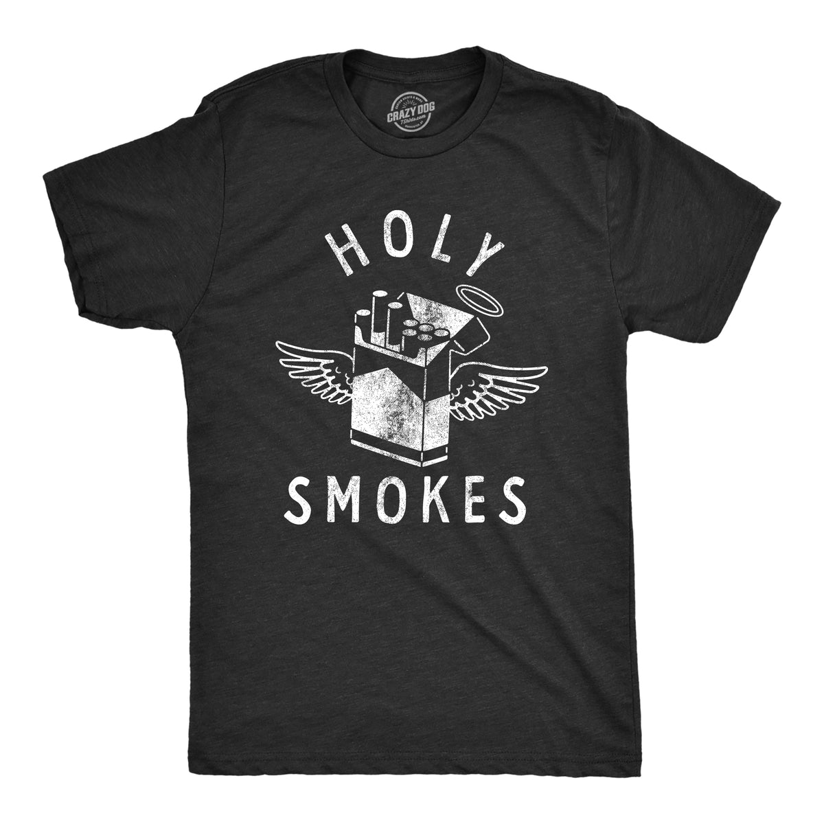 Funny Heather Black Holy Smokes Mens T Shirt Nerdy religion Tee