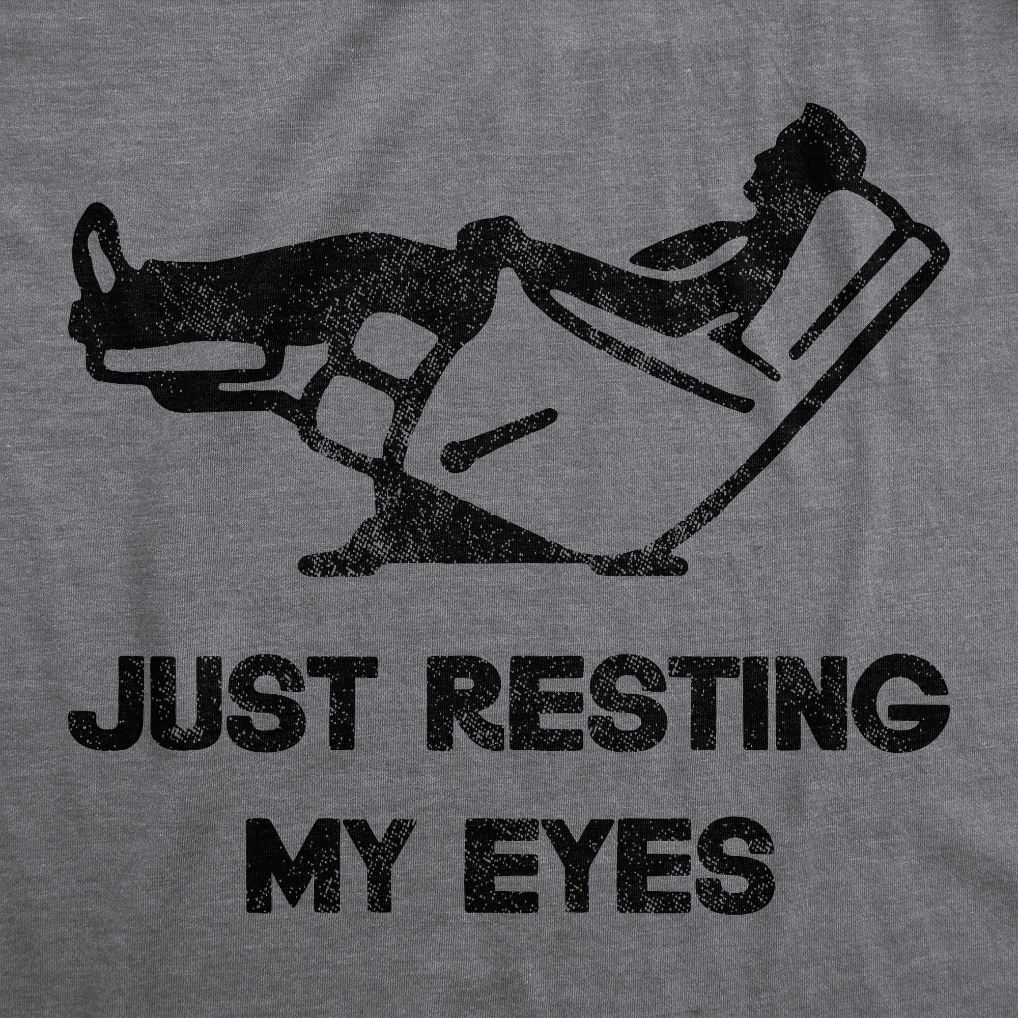 Funny Dark Heather Grey Just Resting My Eyes Mens T Shirt Nerdy Father's Day Sarcastic Tee