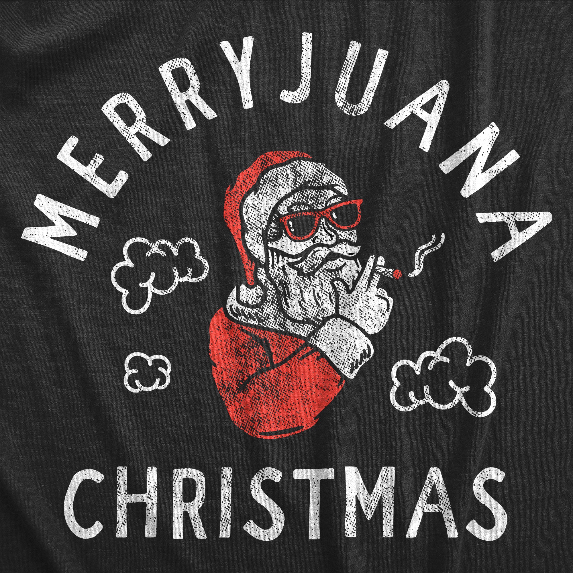 Funny Heather Black Merryjuana Christmas Womens T Shirt Nerdy Christmas 42 Tee
