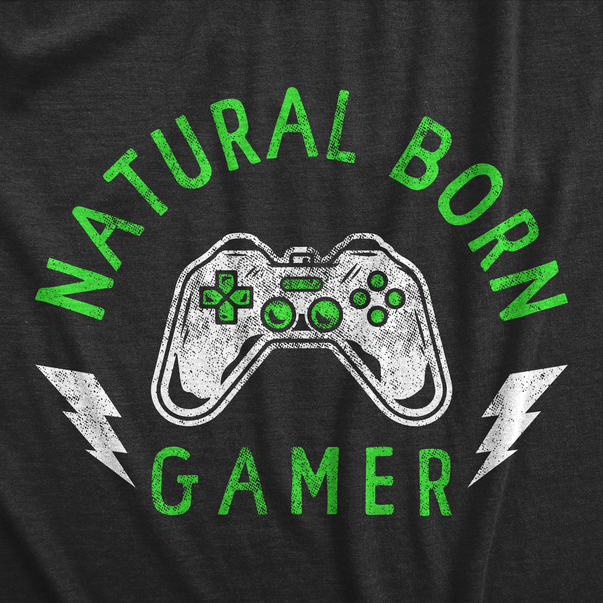 Funny Heather Black Natural Born Gamer Mens T Shirt Nerdy Video Games Tee