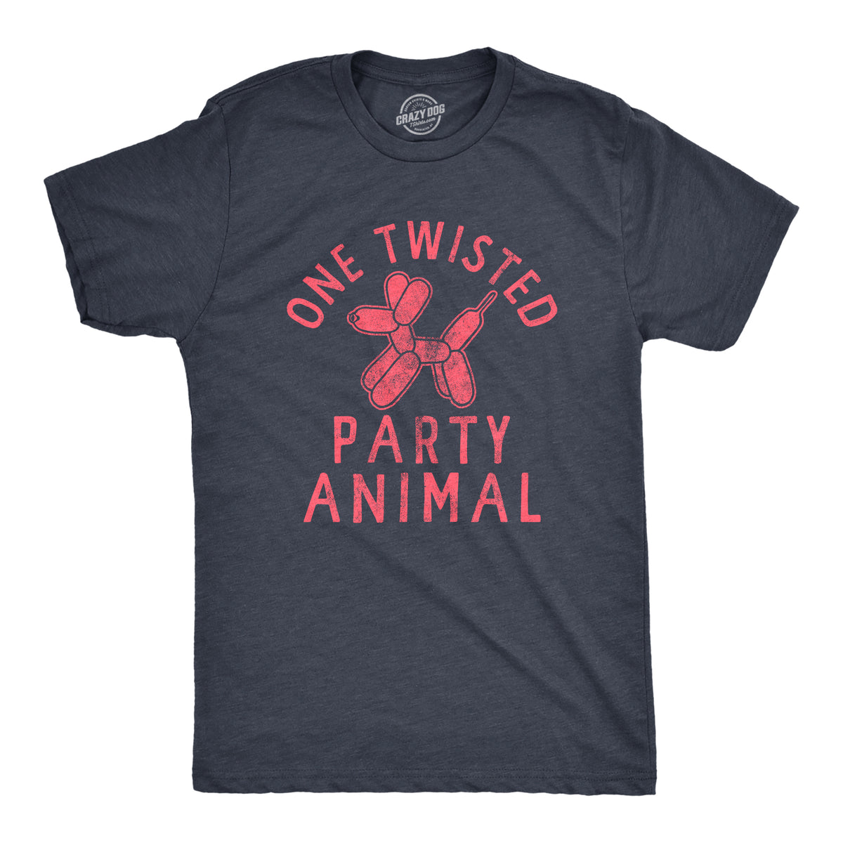 Funny Heather Navy One Twisted Party Animal Mens T Shirt Nerdy animal Tee