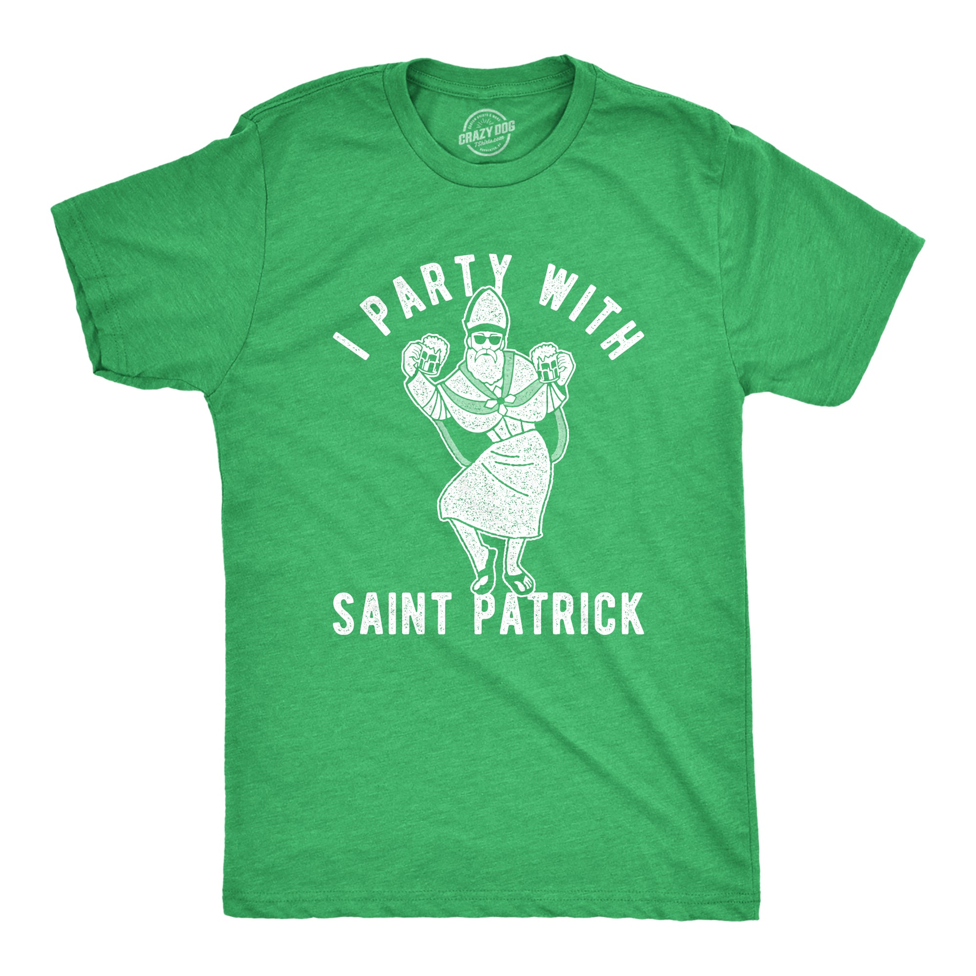 Funny Heather Green I Party With Saint Patrick Mens T Shirt Nerdy Saint Patrick's Day Beer Drinking Tee