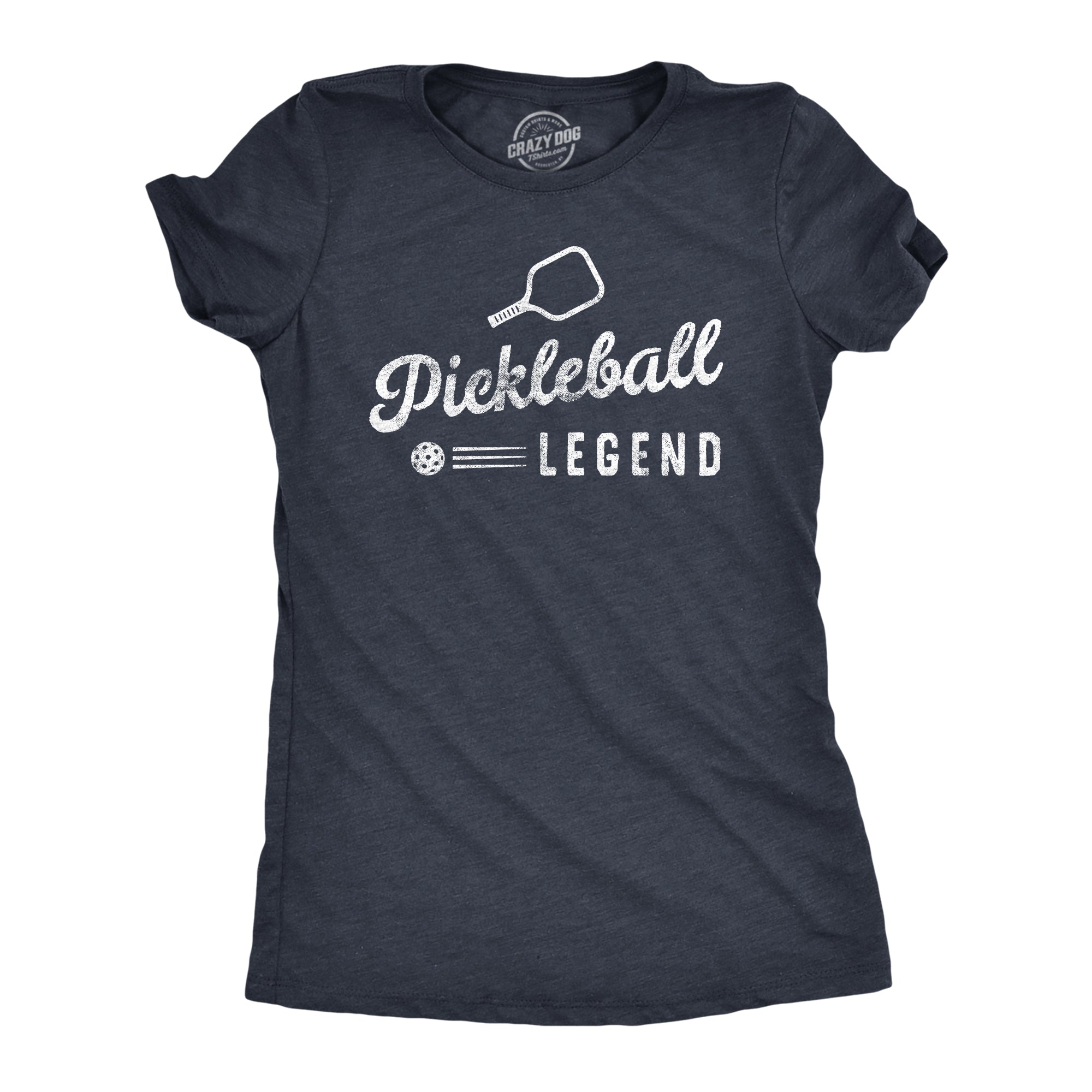 Funny Heather Navy Pickleball Legend Womens T Shirt Nerdy fitness Tee