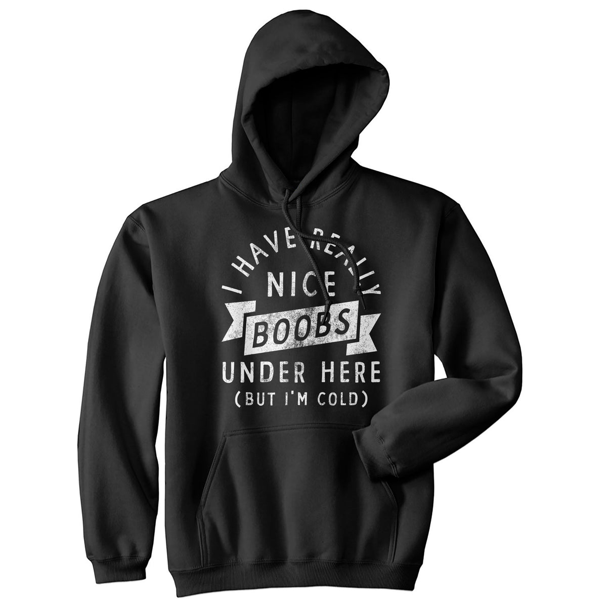 Funny Black I Have Really Nice Boobs Under Here But Im Cold Hoodie Nerdy sex Tee