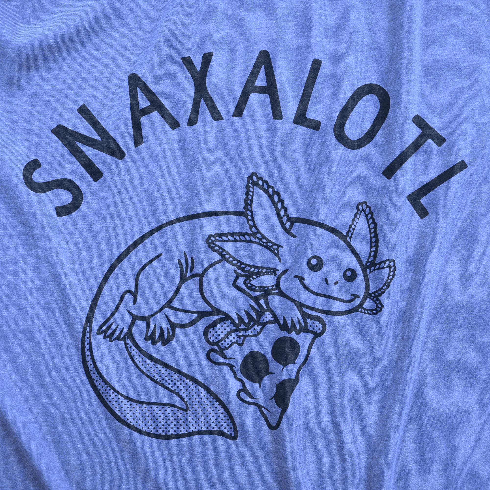 Funny Light Heather Blue Snaxalotl Mens T Shirt Nerdy animal food food Tee