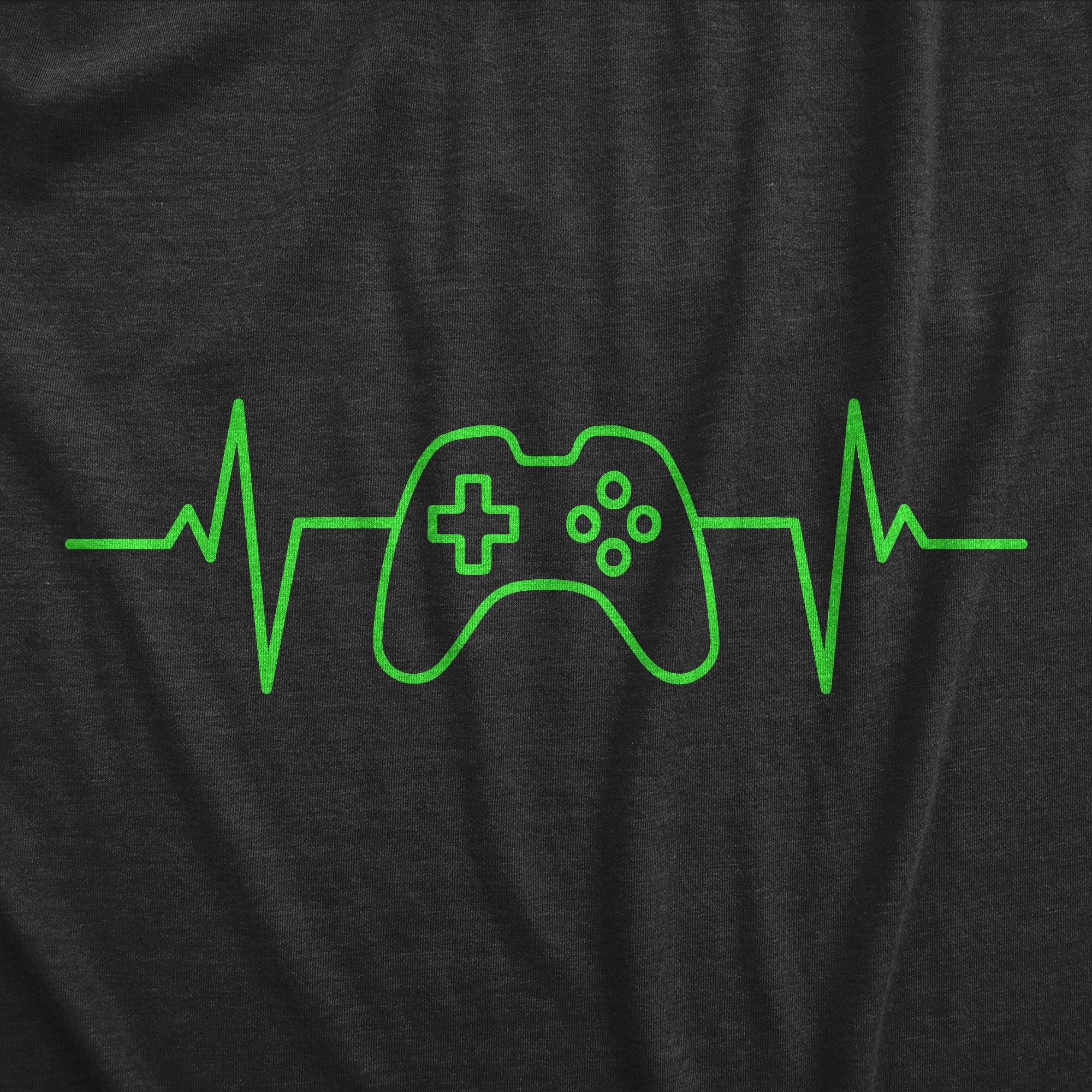Funny Heather Black Video Game Heart Beat Mens T Shirt Nerdy Video Games Tee