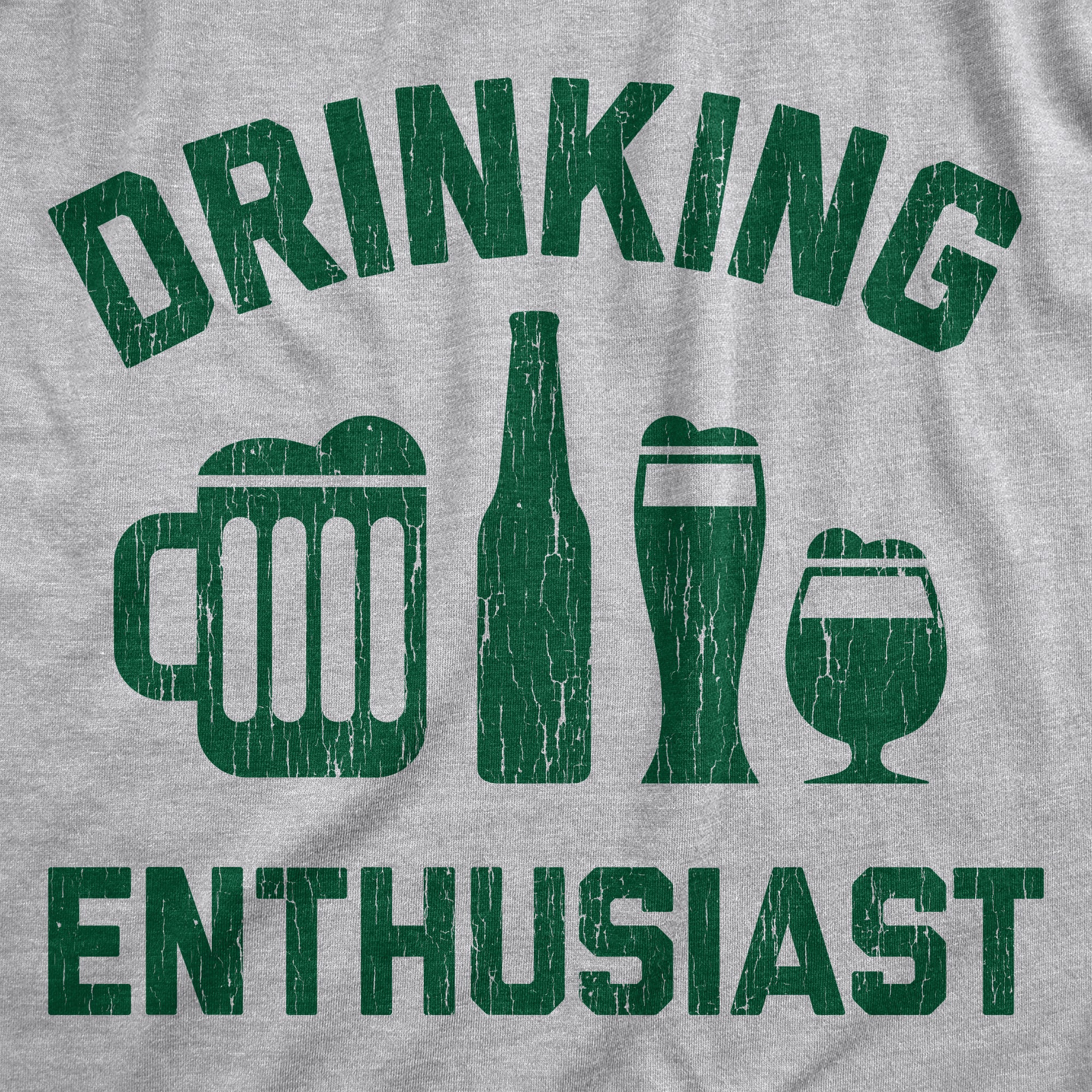 Funny Light Heather Grey - ENTHUSIAST Drinking Enthusiast Hoodie Nerdy Saint Patrick's Day Drinking Tee