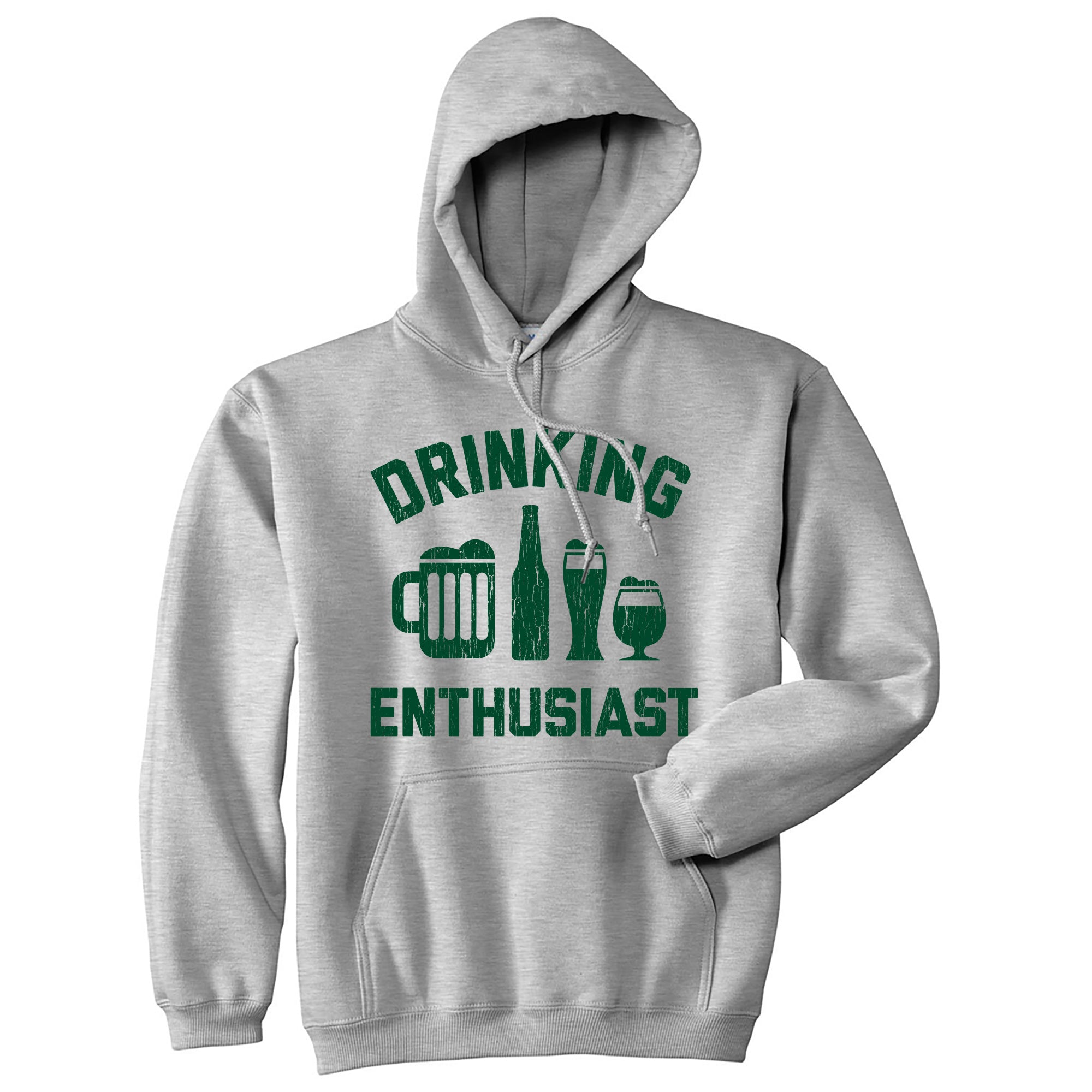 Funny Light Heather Grey - ENTHUSIAST Drinking Enthusiast Hoodie Nerdy Saint Patrick's Day Drinking Tee