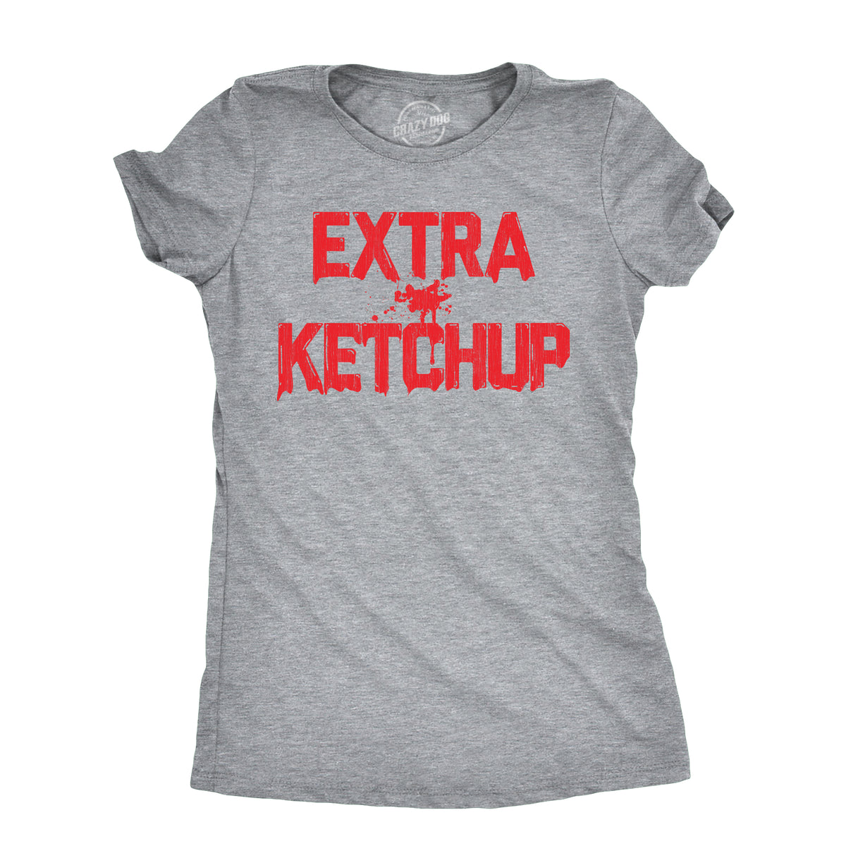 Funny Light Heather Grey - KETCHUP Extra Ketchup Womens T Shirt Nerdy Food Tee