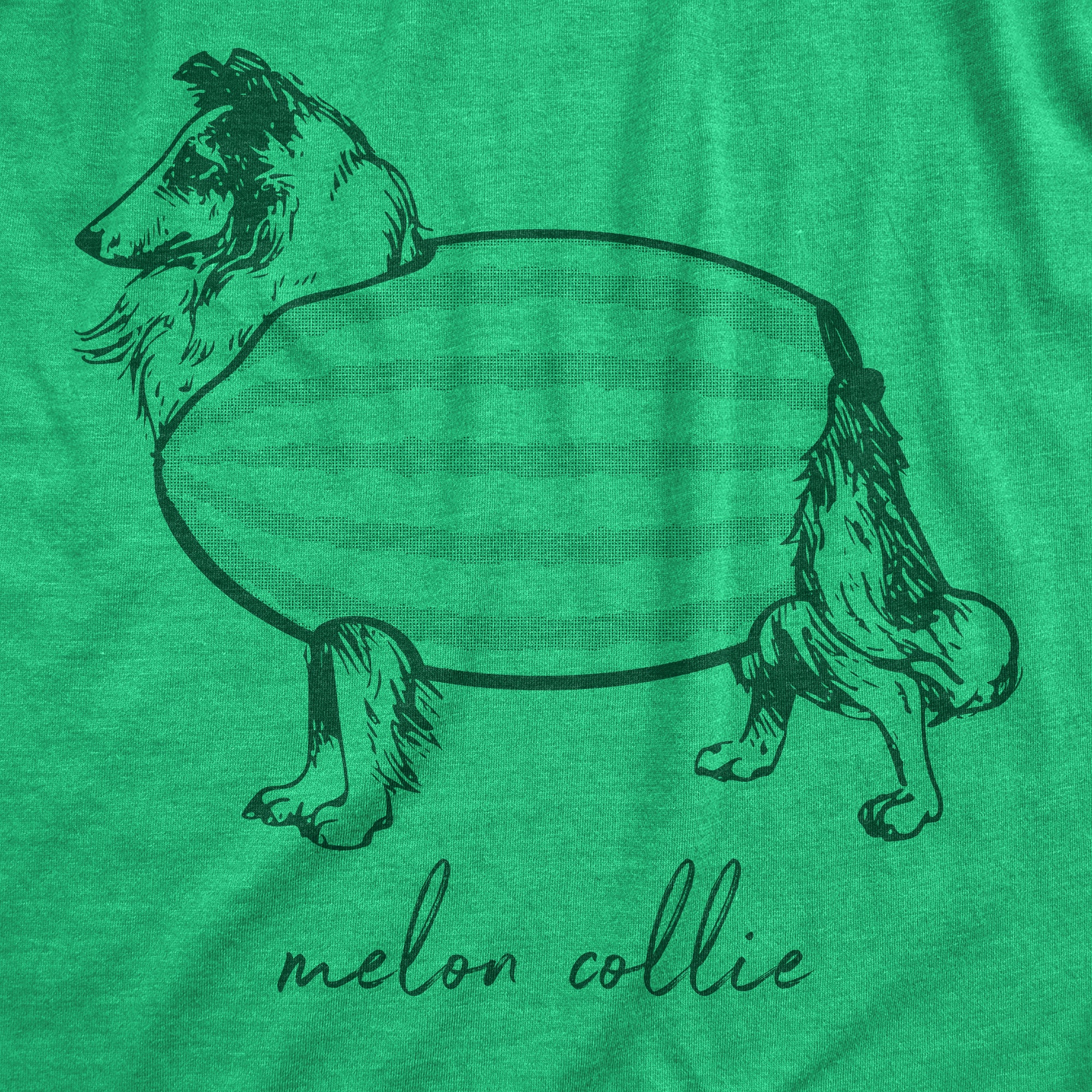Funny Heather Green - MELON Melon Collie Mens T Shirt Nerdy Dog Food Sarcastic Tee