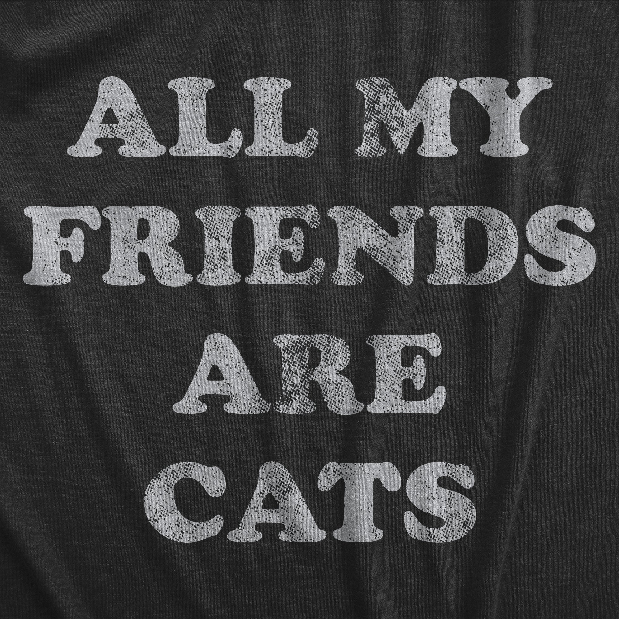 Funny Heather Black - FRIENDSCATS All My Friends Are Cats Mens T Shirt Nerdy Cat Introvert Tee