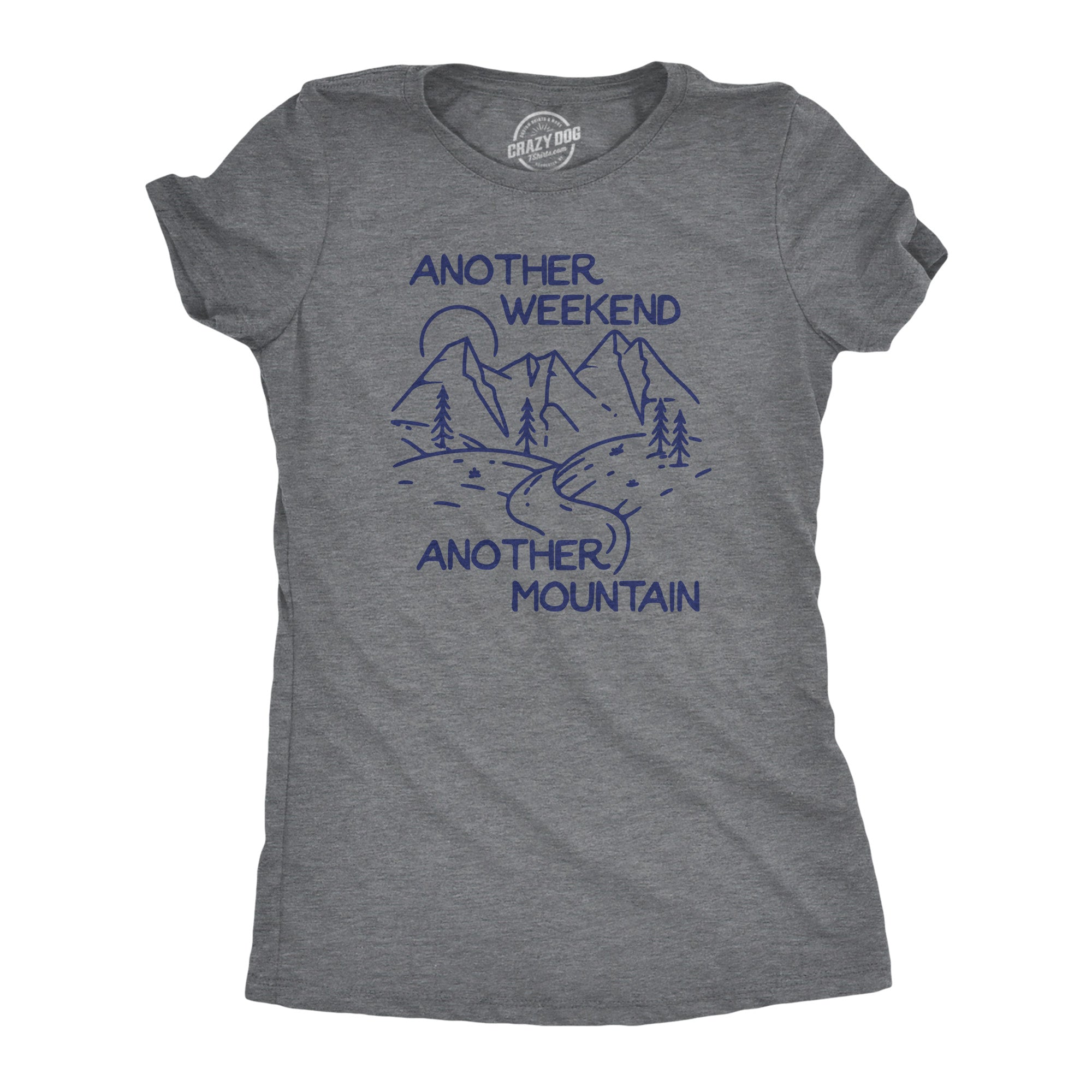 Funny Dark Heather Grey - WEEKEND Another Weekend Another Mountain Womens T Shirt Nerdy Camping Tee