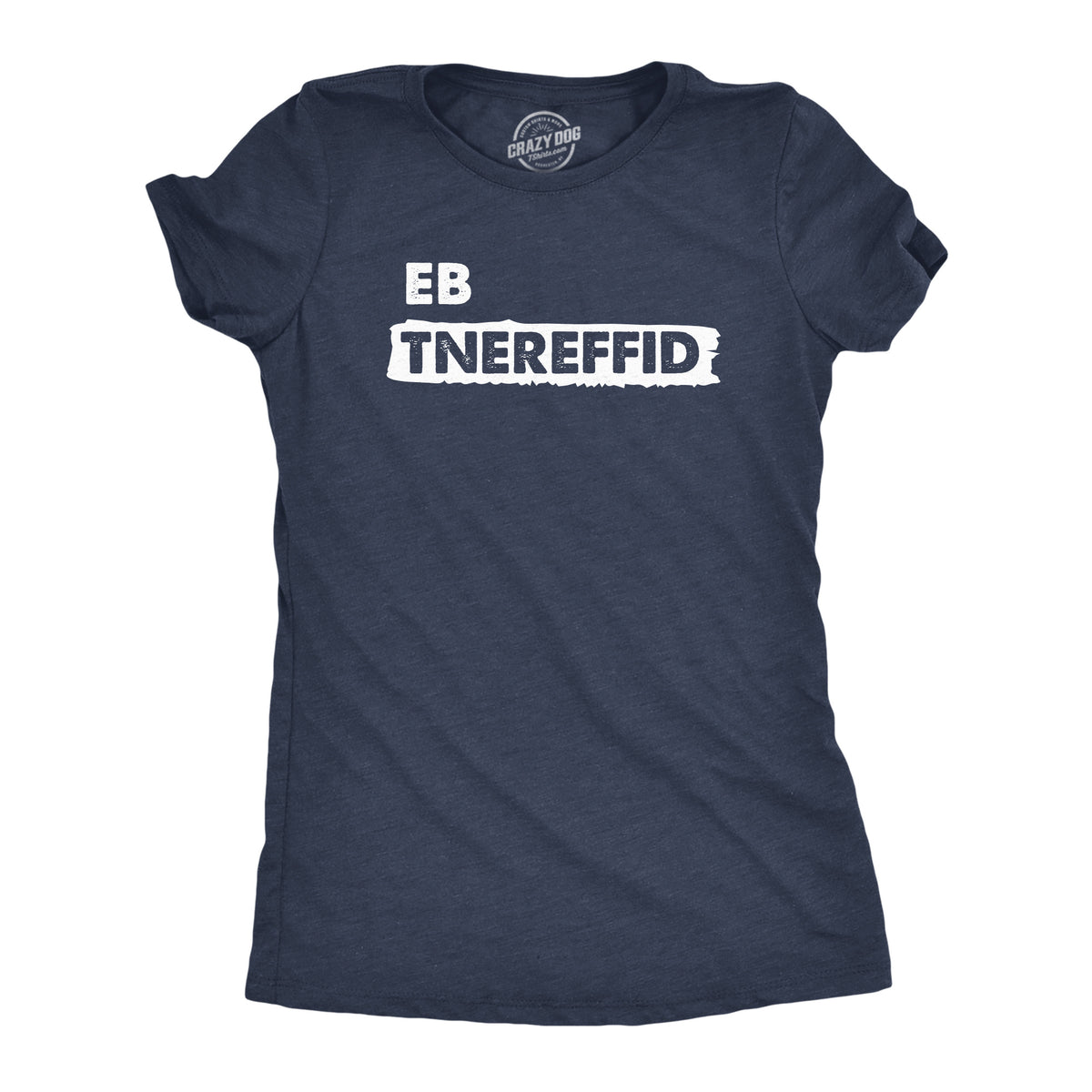 Funny Heather Navy - DIFFERENT Be Different Backwards Womens T Shirt Nerdy Sarcastic Tee
