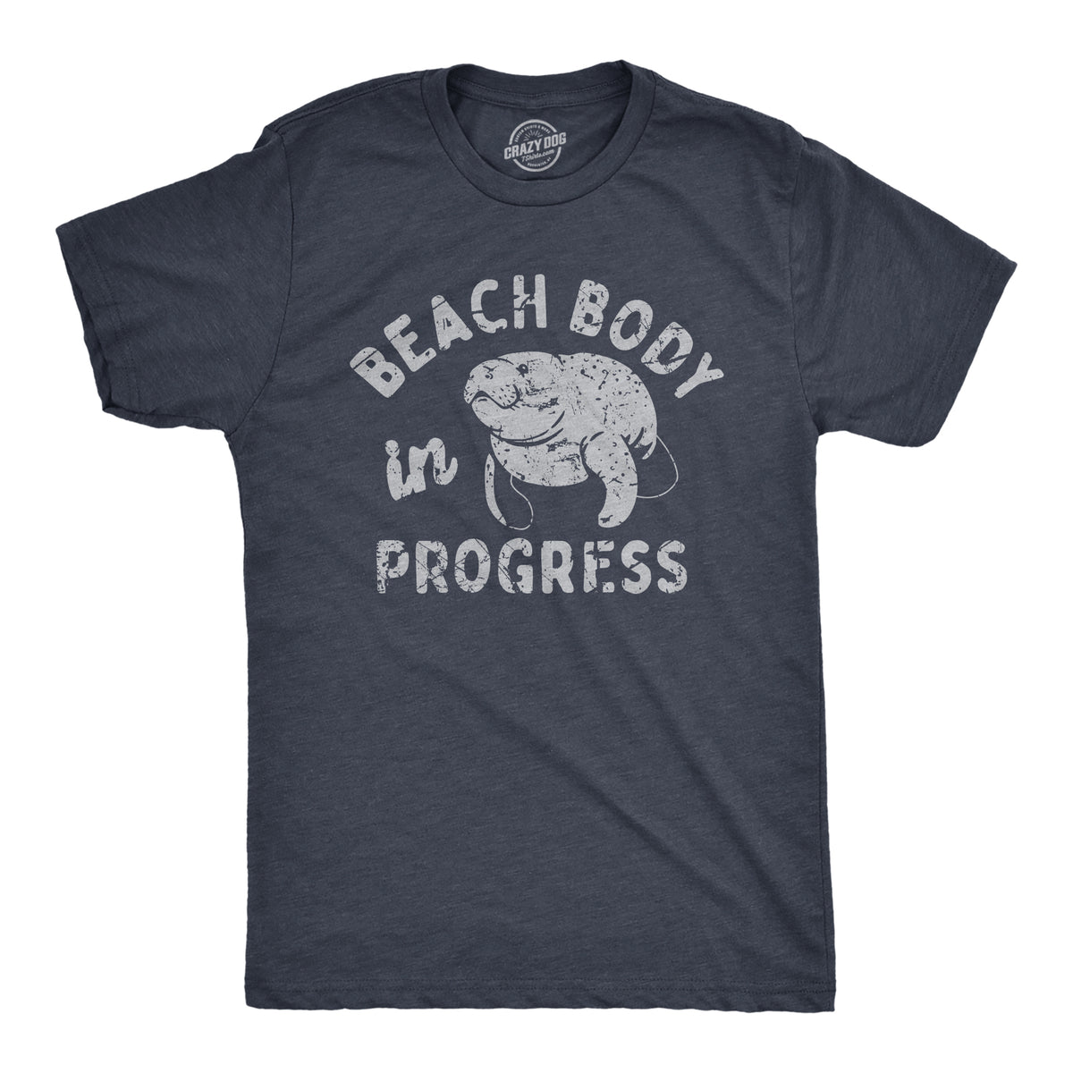 Funny Heather Navy - BEACH Beach Body In Progress Mens T Shirt Nerdy Fitness sarcastic Tee