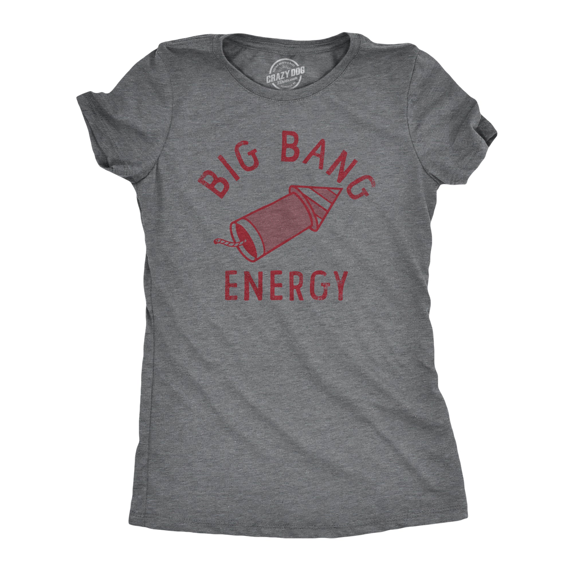 Funny Dark Heather Grey - BANG Big Bang Energy Womens T Shirt Nerdy Fourth of July Sarcastic Tee