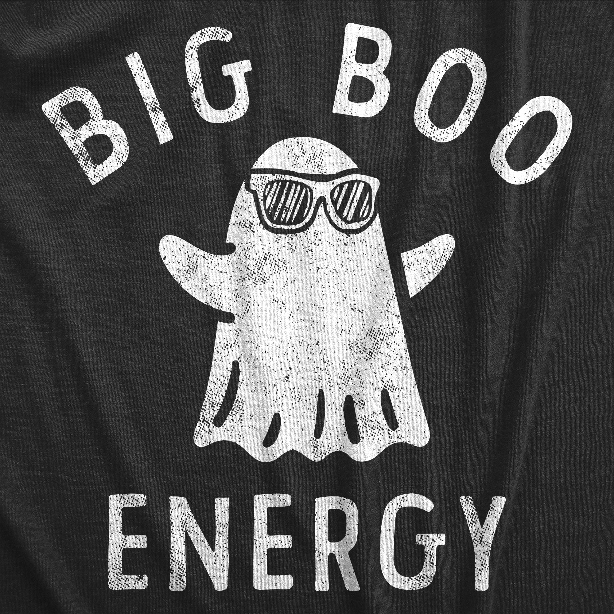 Funny Heather Black - BOO Big Boo Energy Womens T Shirt Nerdy Halloween Sarcastic Tee