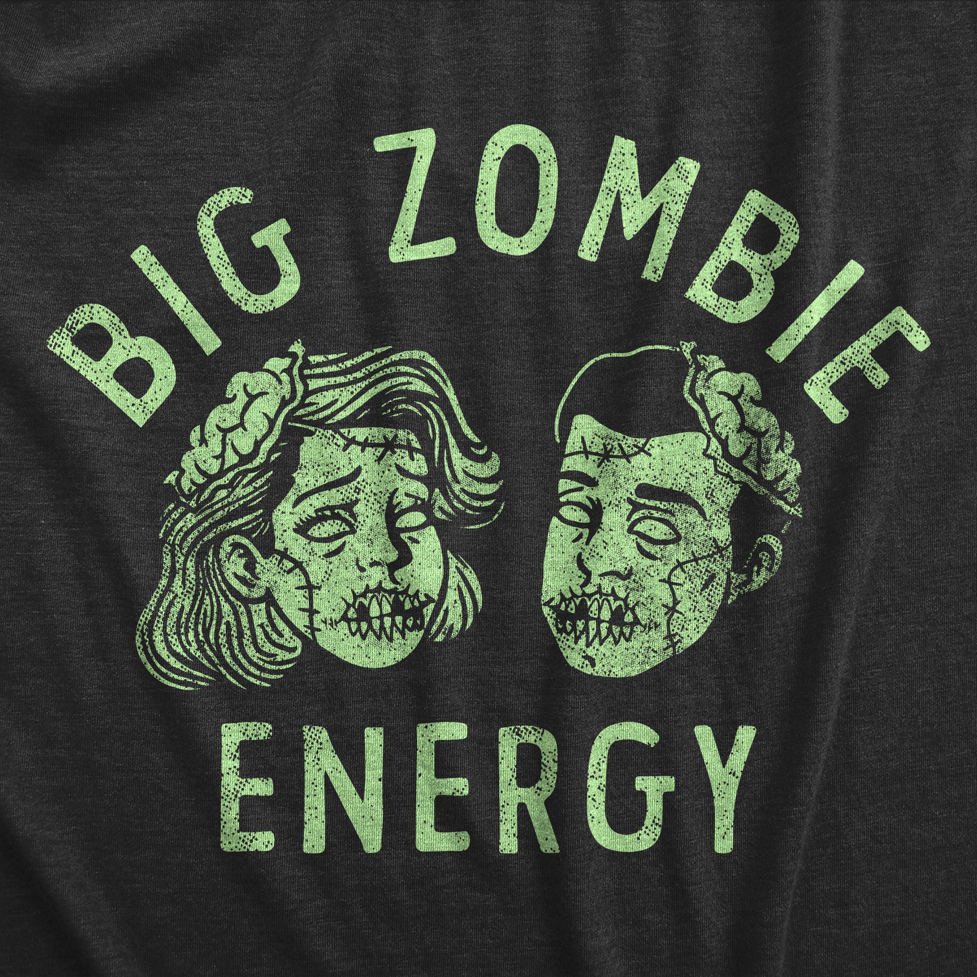 Funny Heather Black - ZOMBIE Big Zombie Energy Mens T Shirt Nerdy Halloween Tee