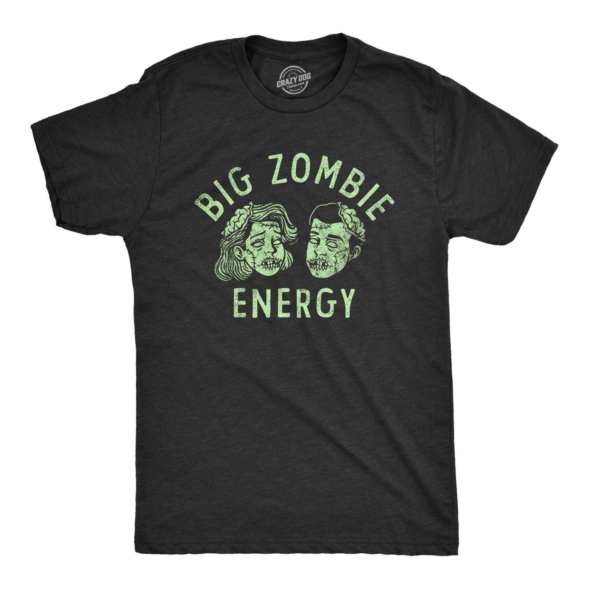 Funny Heather Black - ZOMBIE Big Zombie Energy Mens T Shirt Nerdy Halloween Tee
