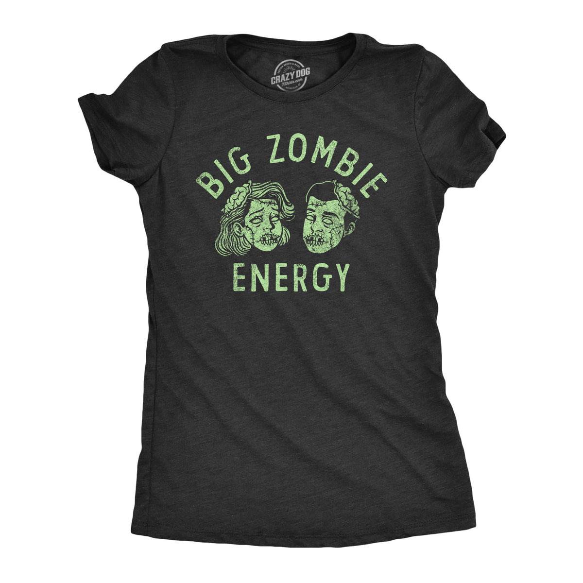 Funny Heather Black - ZOMBIE Big Zombie Energy Womens T Shirt Nerdy Halloween Tee
