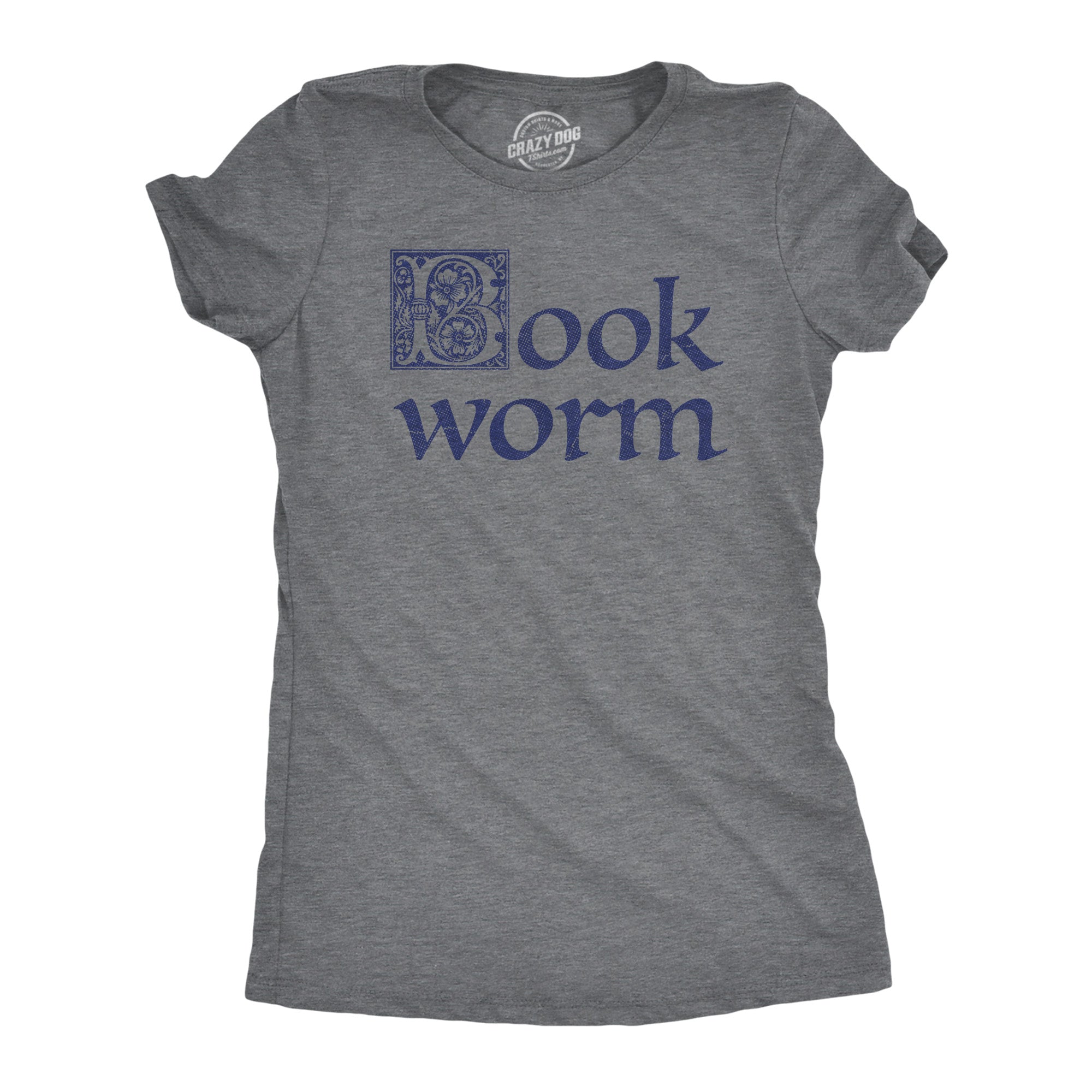 Funny Dark Heather Grey - BOOK Book Worm Womens T Shirt Nerdy Nerdy Tee