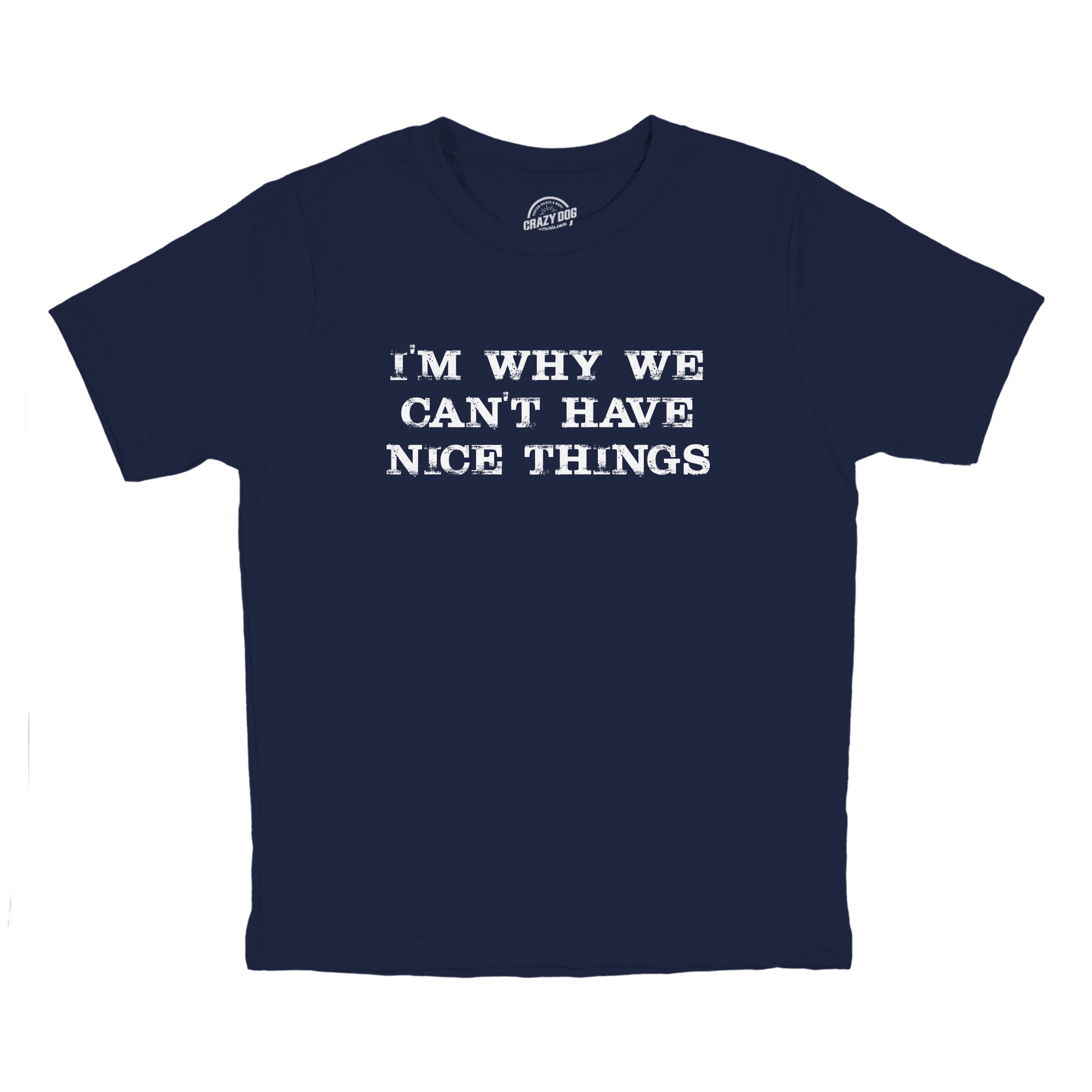 Funny Navy - NICE Im Why We Cant Have Nice Things Youth T Shirt Nerdy Sarcastic Tee