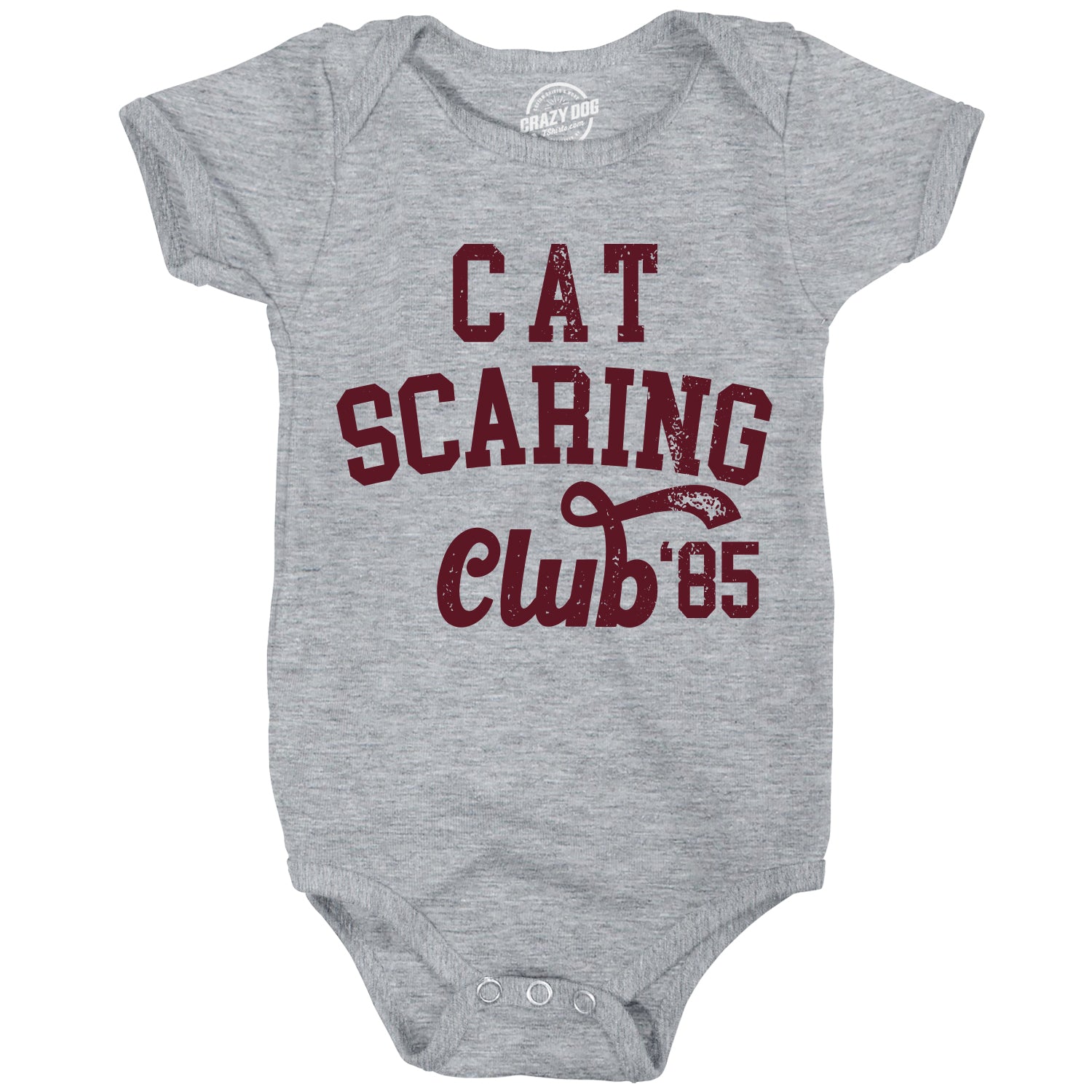 Funny Light Heather Grey - SCARING Cat Scaring Club Onesie Nerdy Cat sarcastic Tee