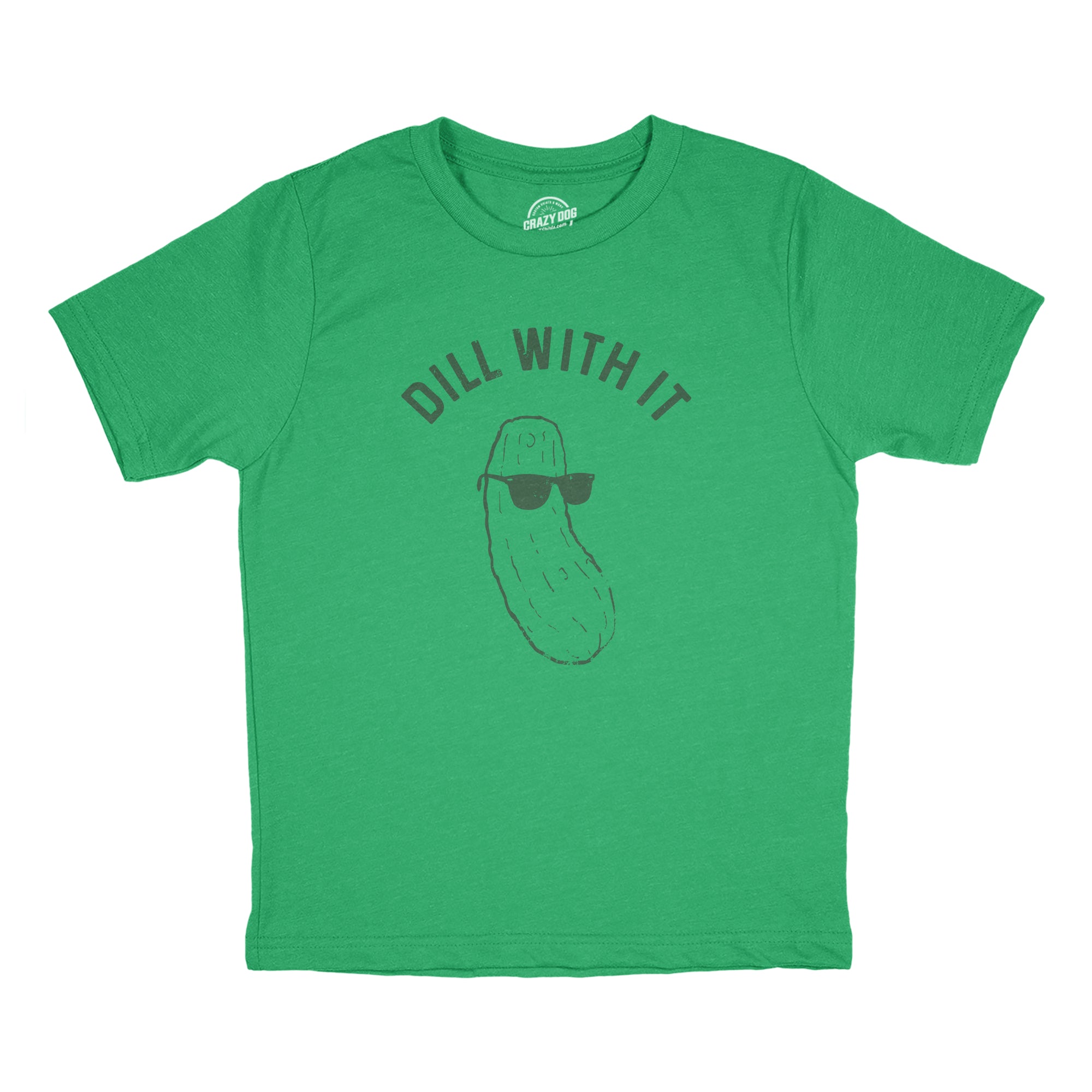 Funny Green - DILL Dill With It Youth T Shirt Nerdy Food Sarcastic Tee