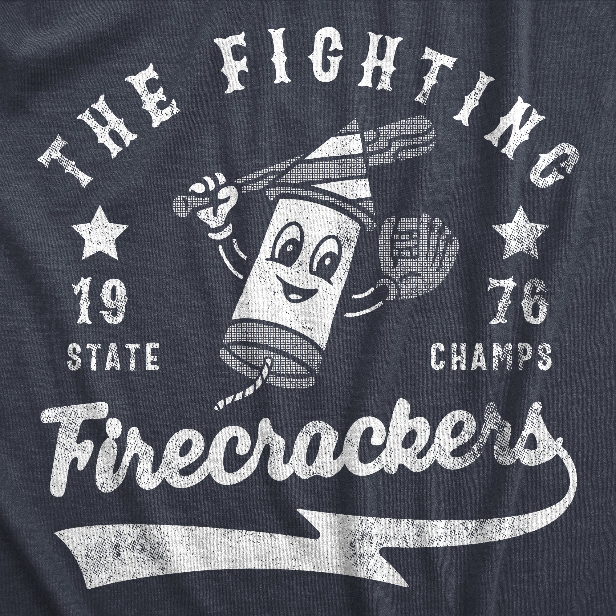 Funny Heather Navy - FIRECRACKERS The Fighting Firecrackers Womens T Shirt Nerdy Fourth Of July Baseball Tee
