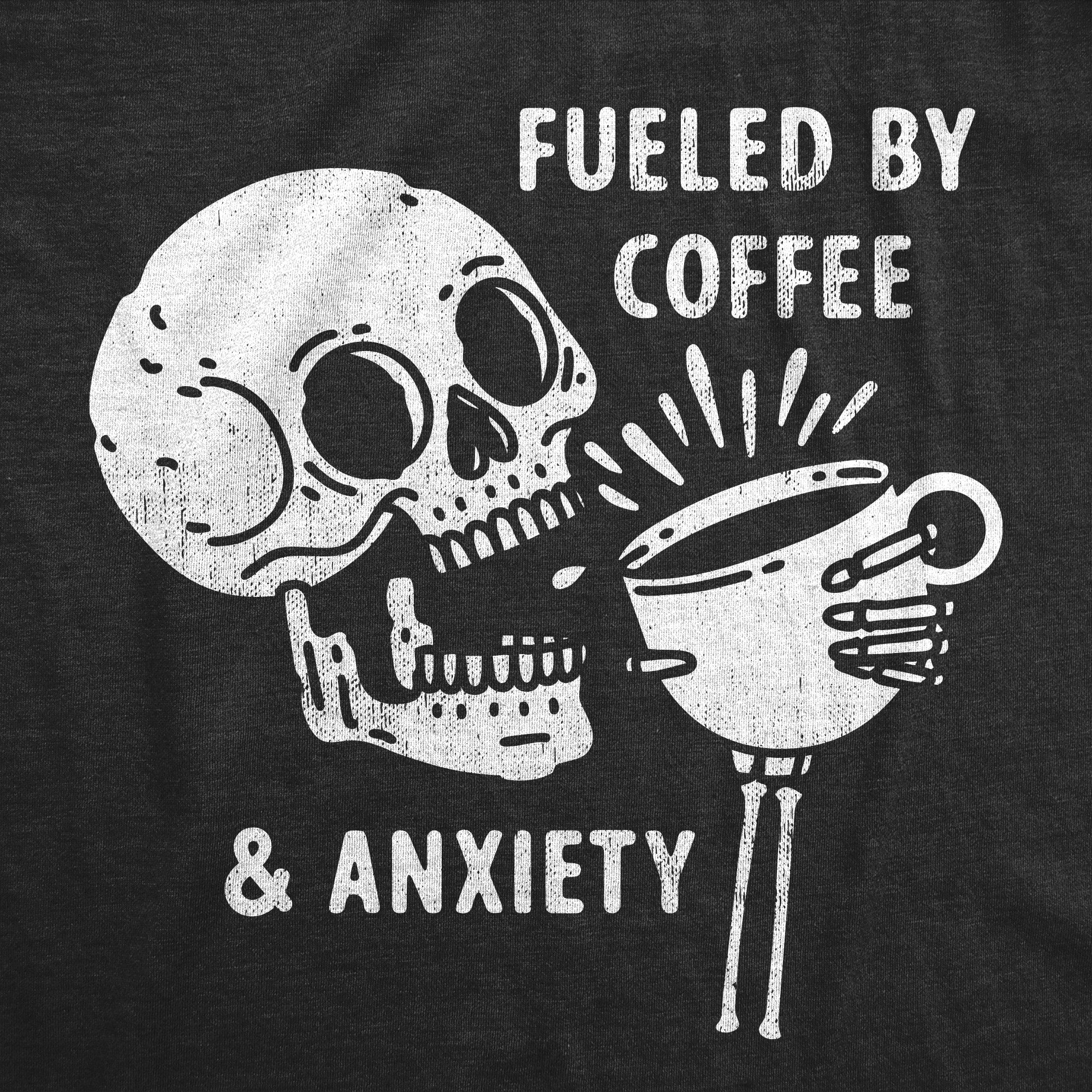 Funny Heather Black - ANXIETY Fueled By Coffee And Anxiety Womens T Shirt Nerdy Coffee Sarcastic Tee