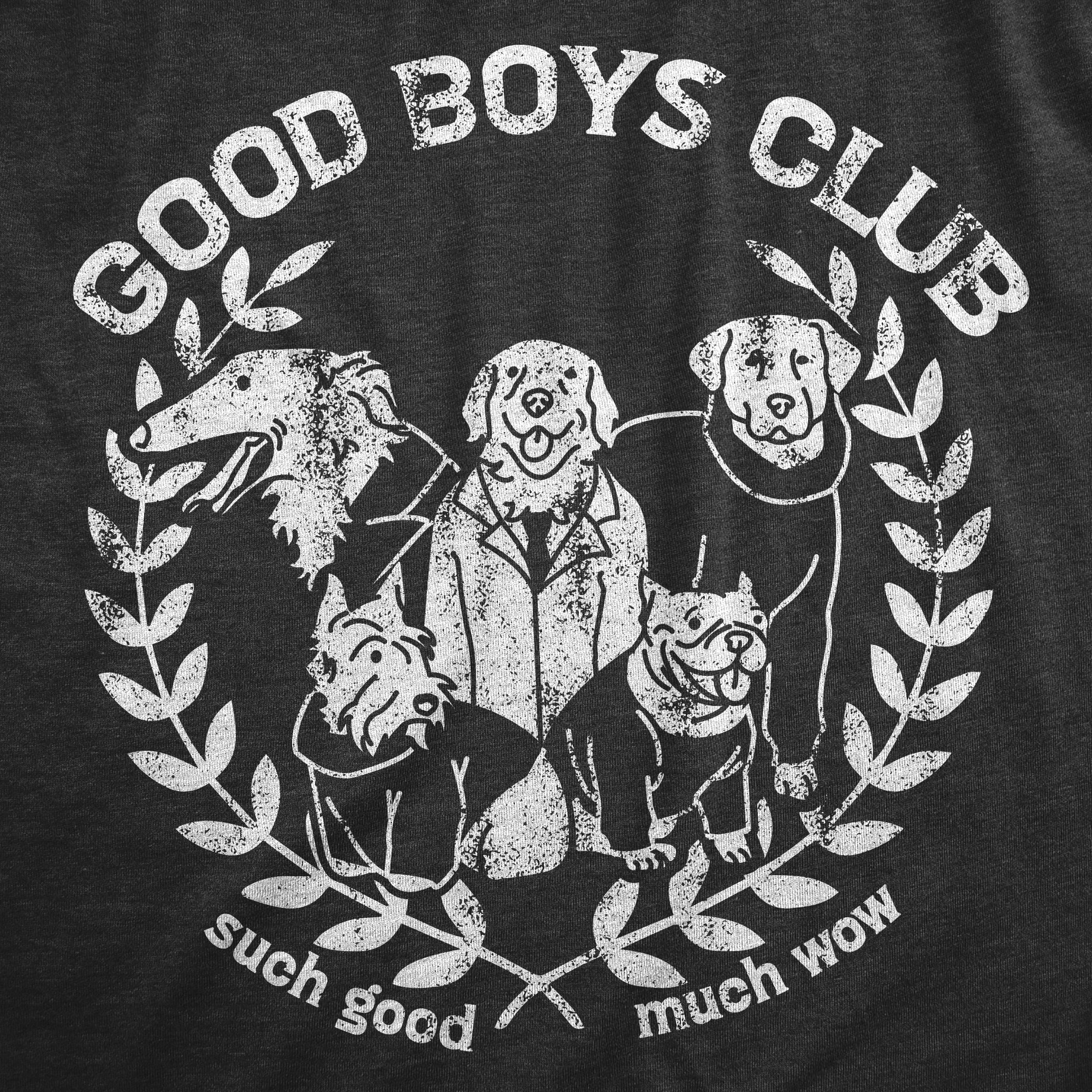 Funny Heather Black - GOODBOYS Good Boys Club Mens T Shirt Nerdy Dog Tee