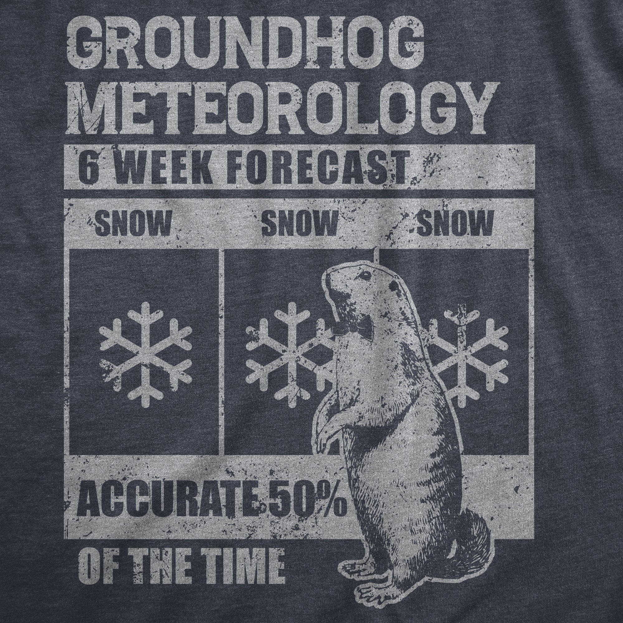 Funny Heather Navy - GROUNDHOG Groundhog Meteorology Mens T Shirt Nerdy Animal Sarcastic Tee