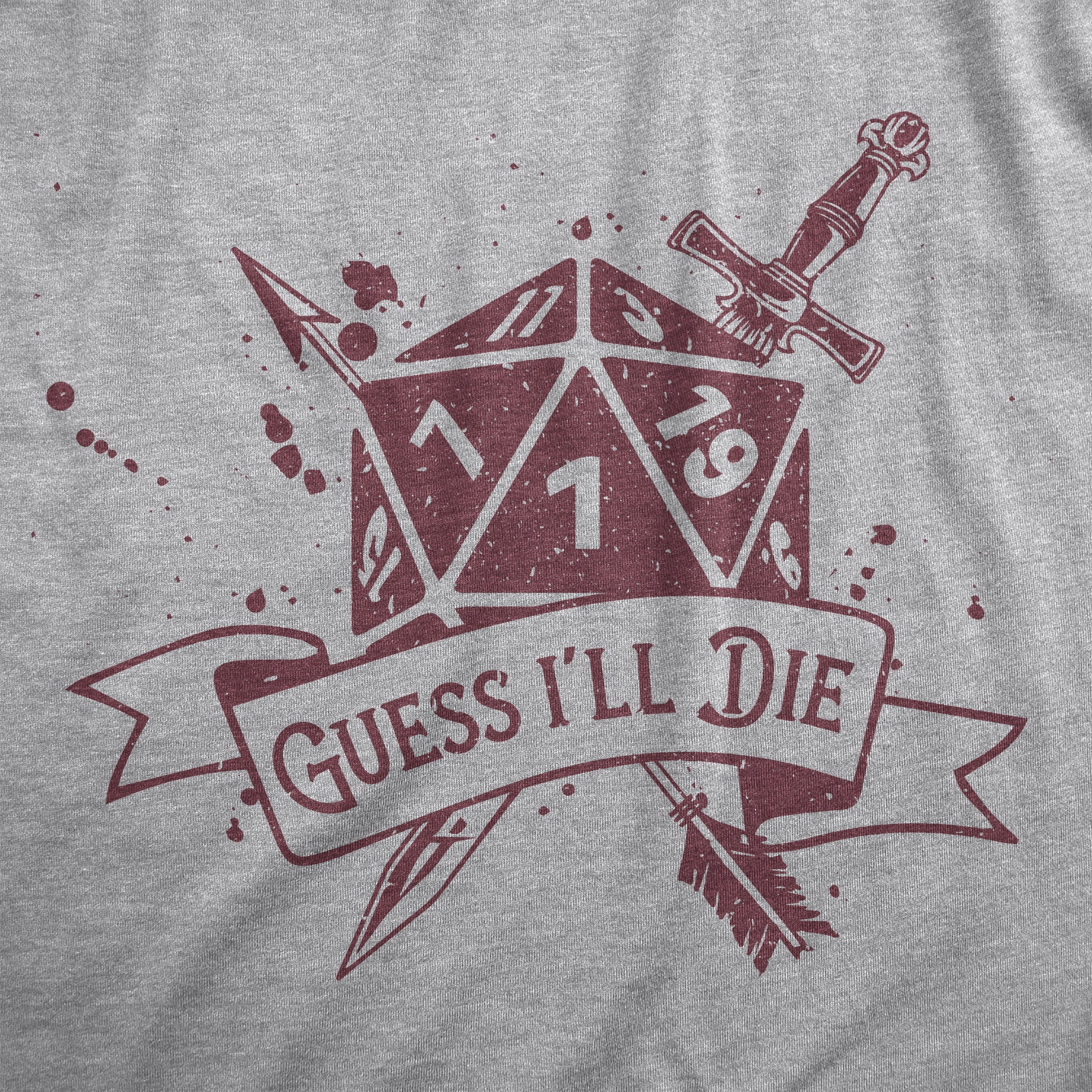 Funny Light Heather Grey - DIE Guess Ill Die Mens T Shirt Nerdy Sarcastic Tee