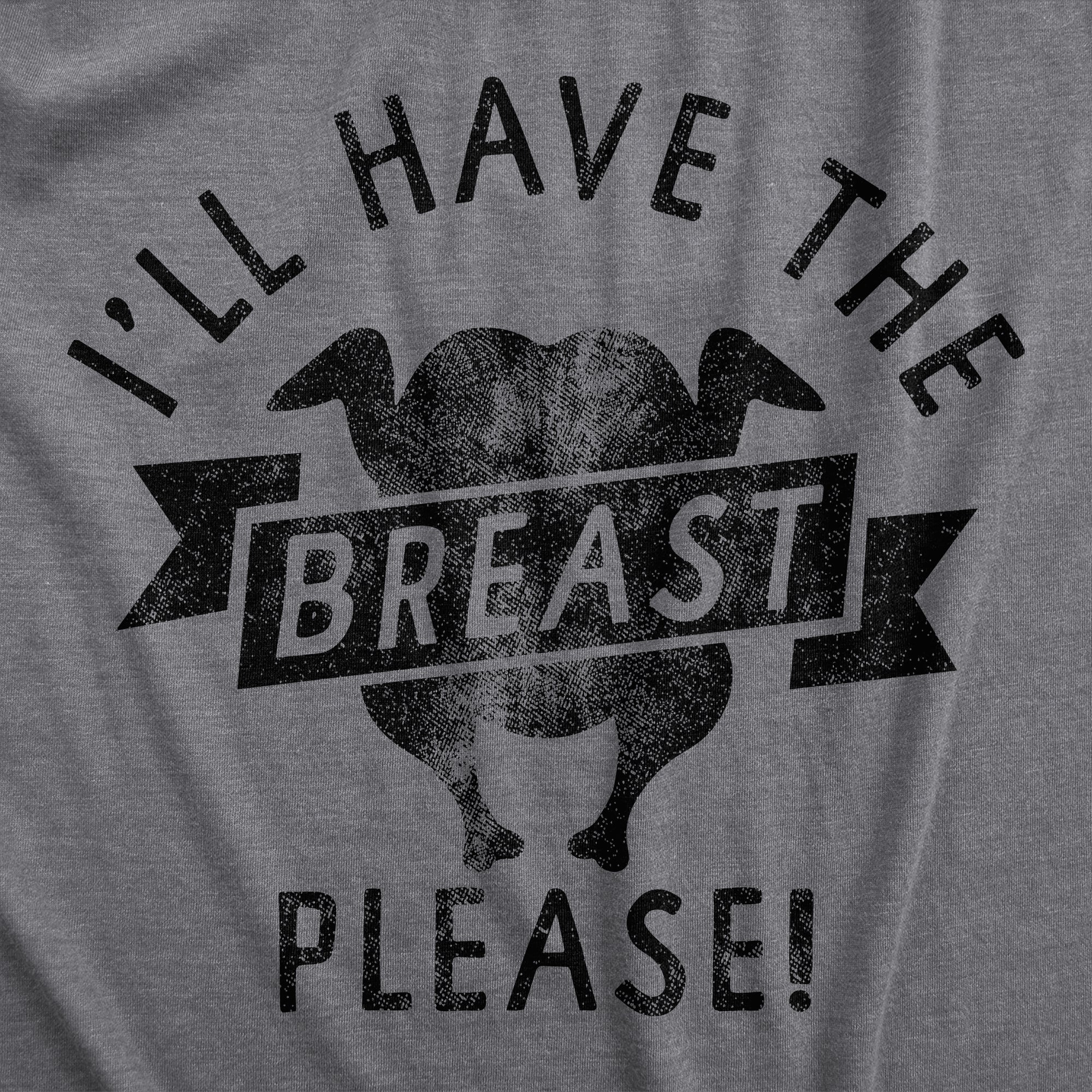 Funny Dark Heather Grey - BREASTSPLEASE Ill Have The Breast Please Onesie Nerdy Sarcastic Food Tee