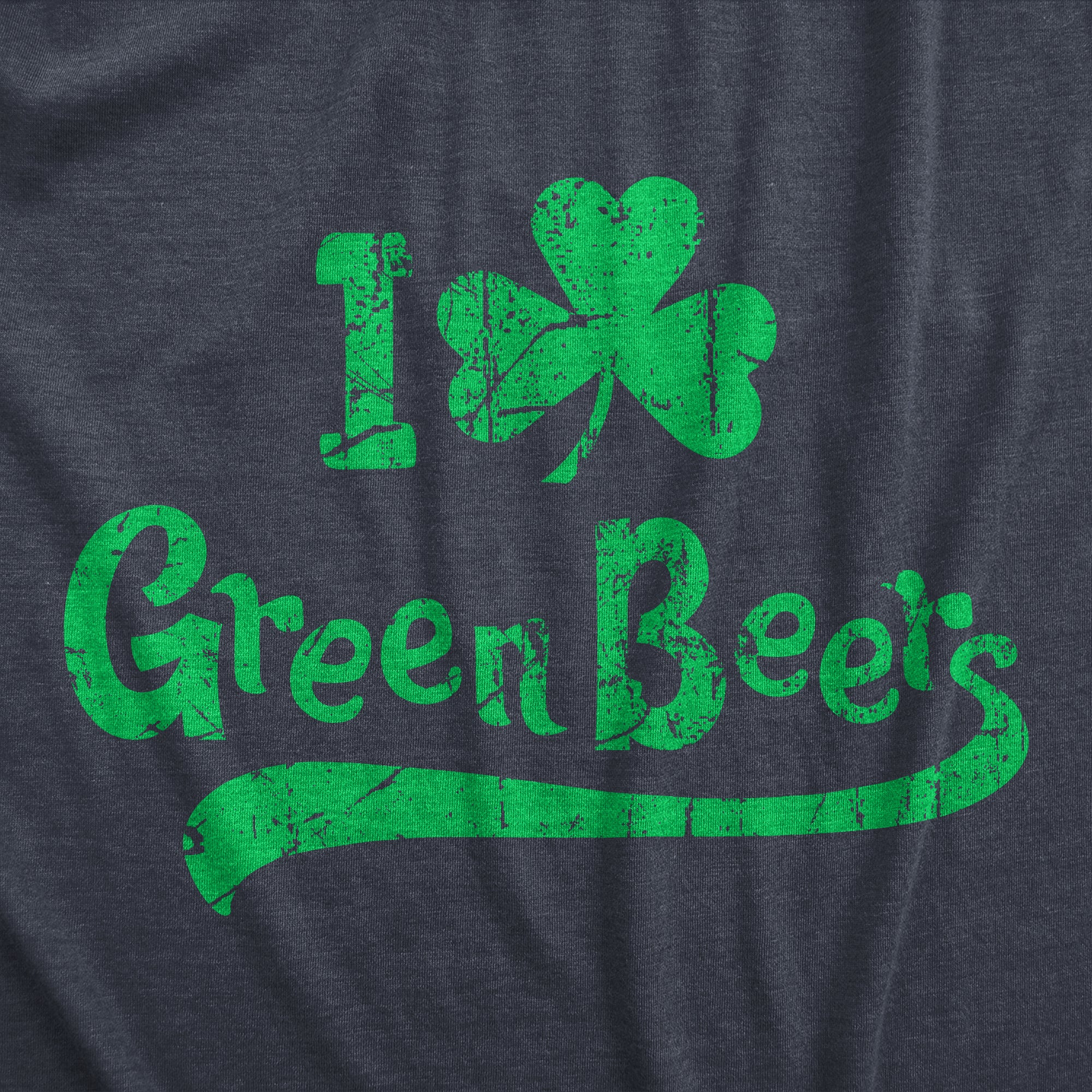 Funny Heather Navy I Clover Green Beers Mens T Shirt Nerdy Saint Patrick's Day Beer Drinking Tee