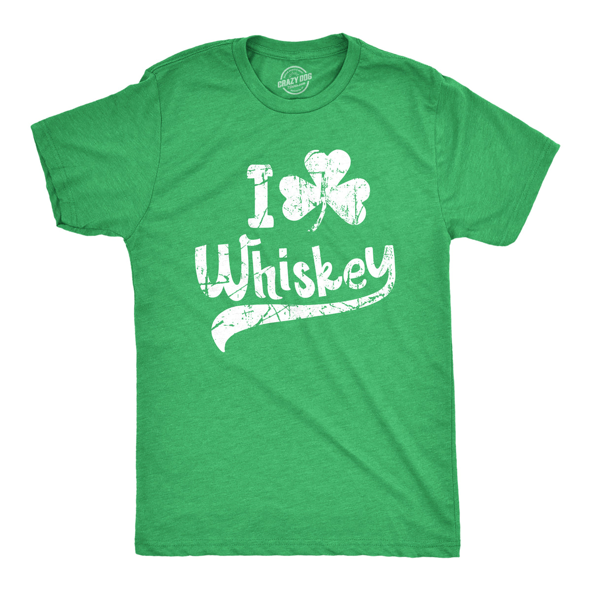 Funny Heather Green - WHISKEY I Clover Whiskey Mens T Shirt Nerdy Saint Patrick&#39;s Day Liquor Drinking Tee