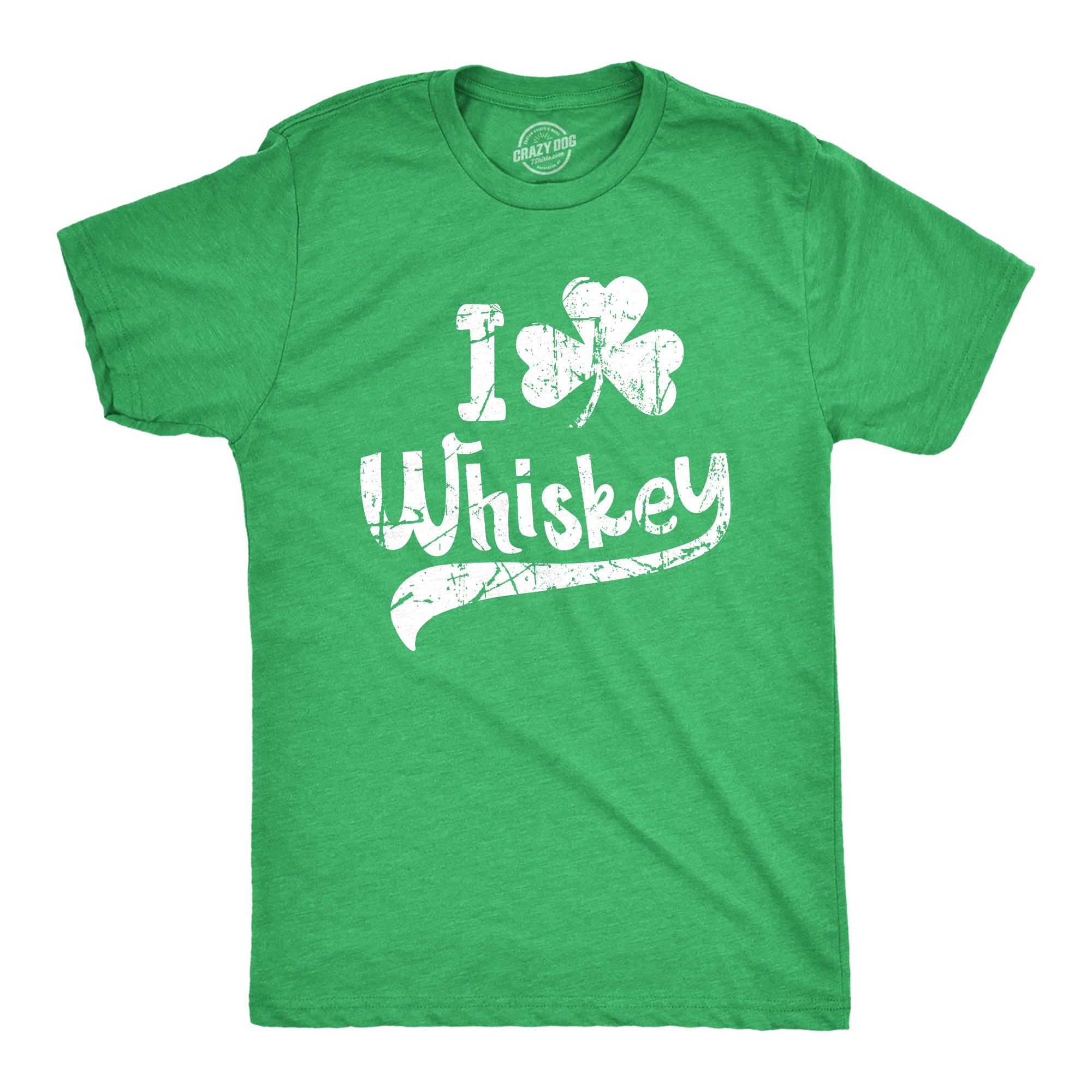 Funny Heather Green - WHISKEY I Clover Whiskey Mens T Shirt Nerdy Saint Patrick's Day Liquor Drinking Tee