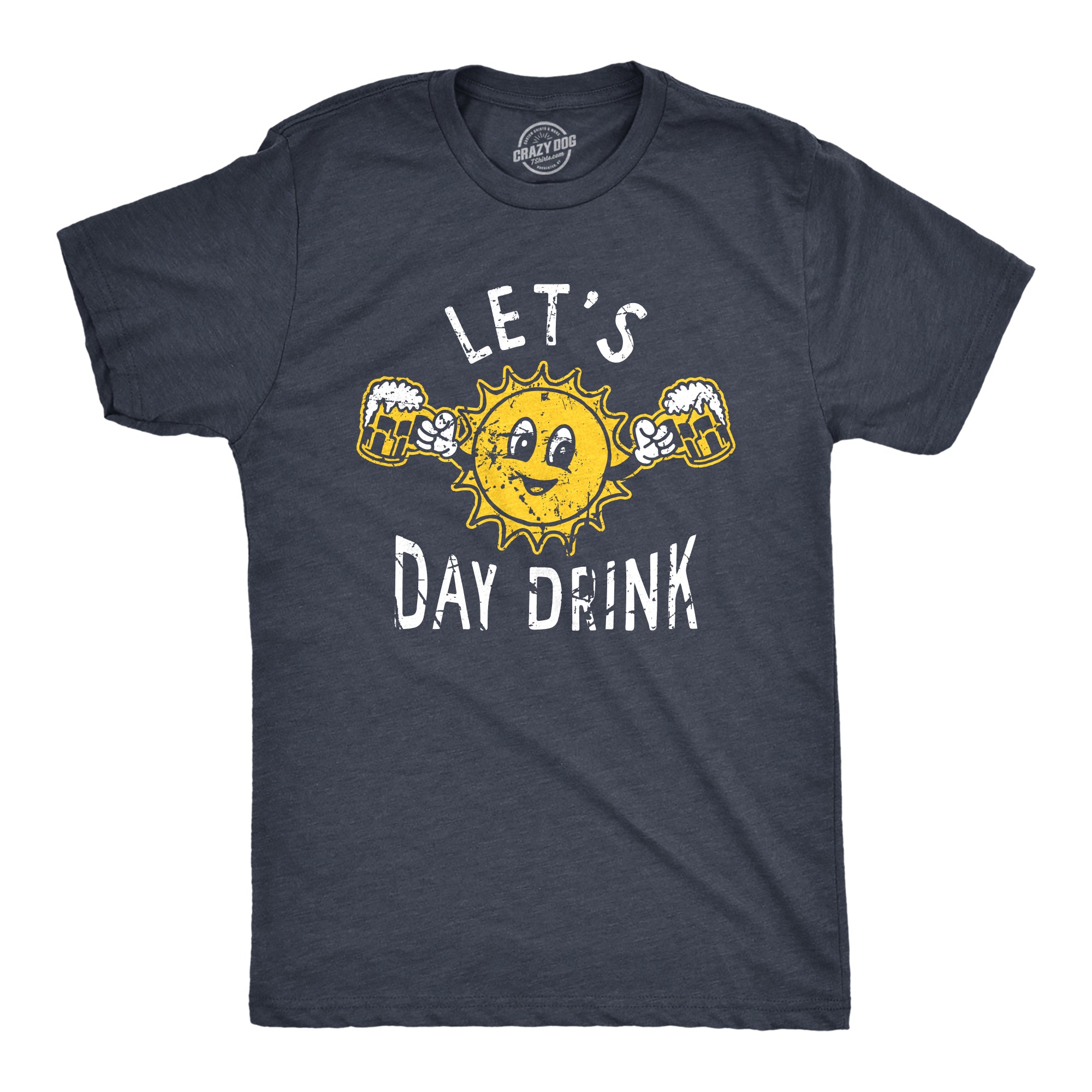 Funny Heather Navy - DAYDRINK Lets Day Drink Mens T Shirt Nerdy Drinking Tee
