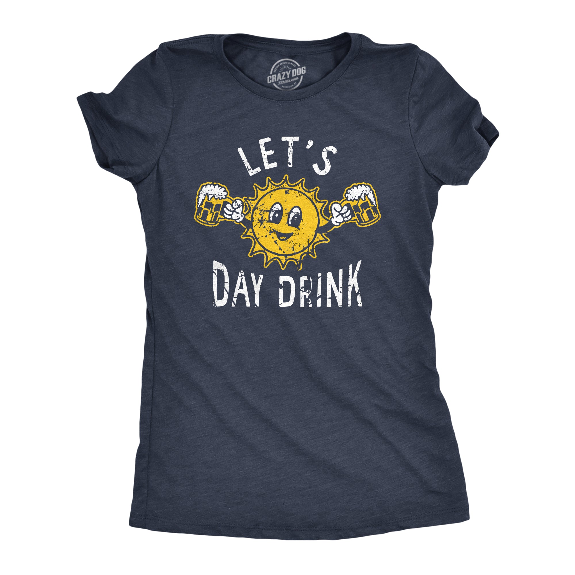 Funny Heather Navy - DAYDRINK Lets Day Drink Womens T Shirt Nerdy Drinking Tee