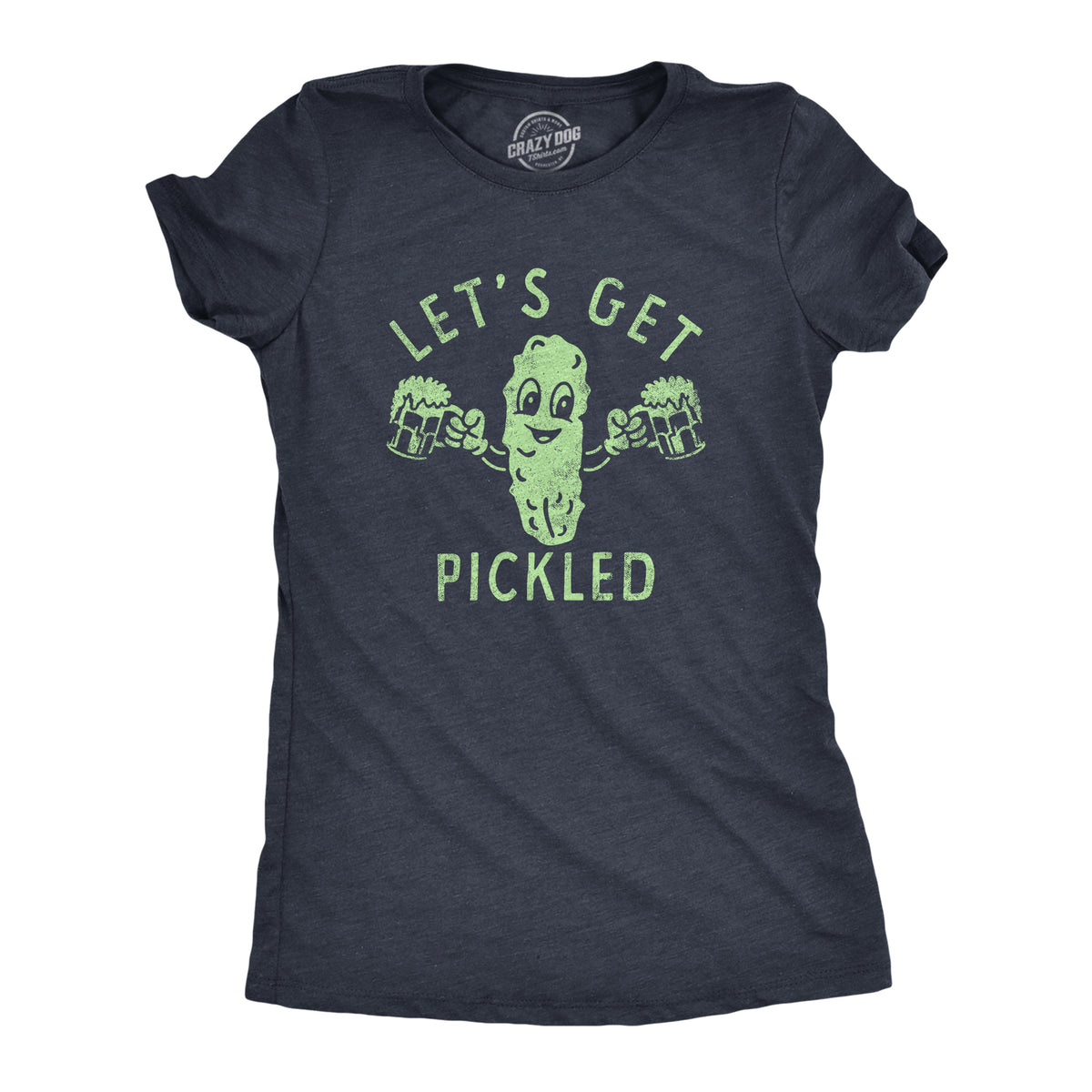 Funny Heather Navy - PICKLED Lets Get Pickled Womens T Shirt Nerdy Drinking Food Tee