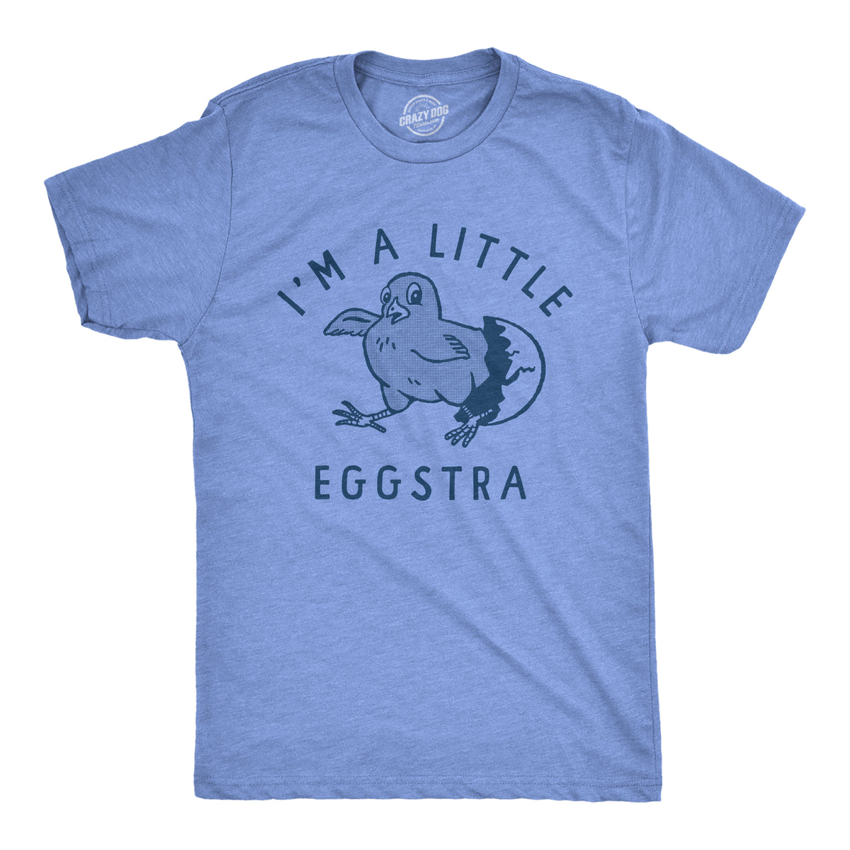 Funny Light Heather Blue - EGGSTRA Im A Little Eggstra Mens T Shirt Nerdy Sarcastic Tee