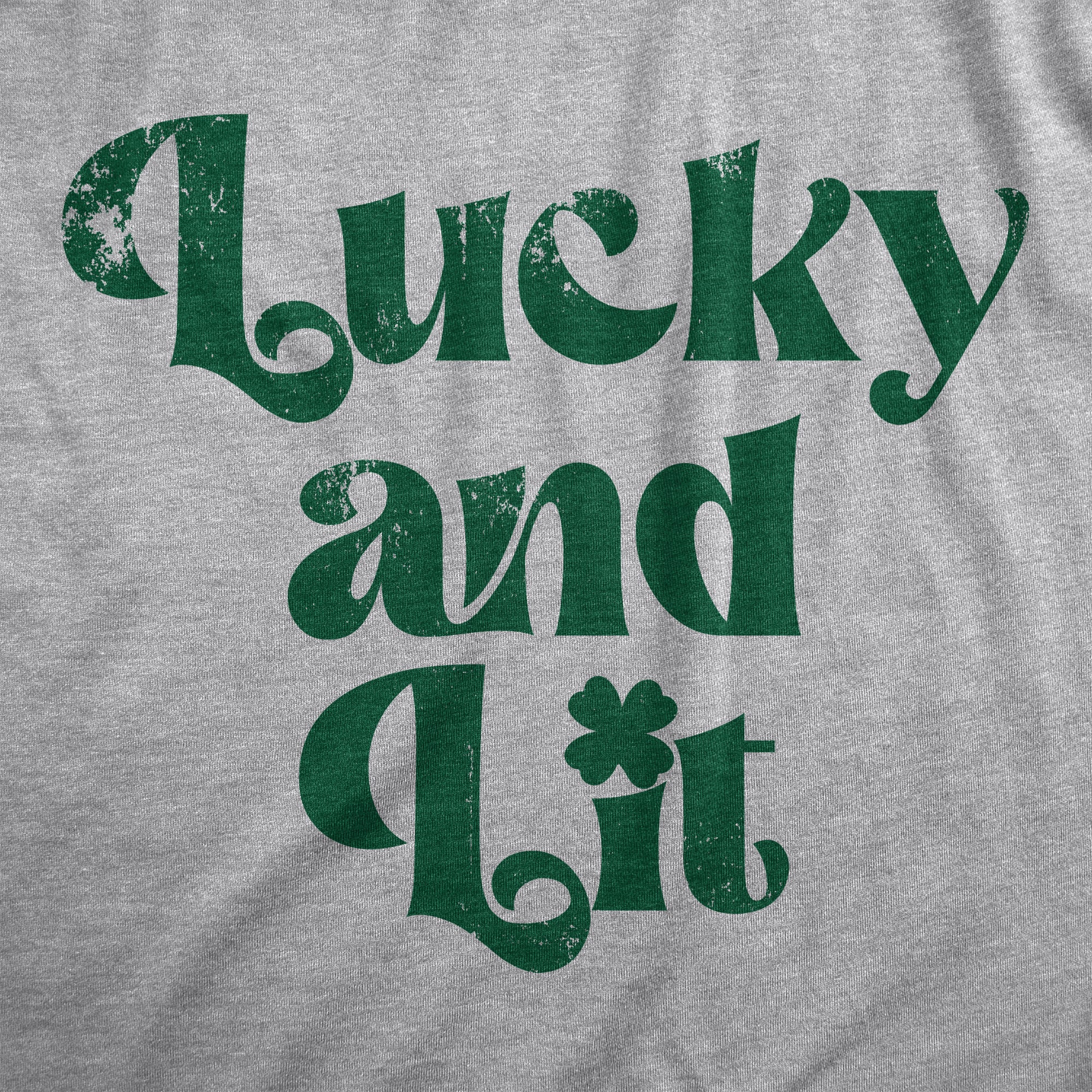 Funny Light Heather Grey - LIT Lucky And Lit Mens T Shirt Nerdy Saint Patrick's Day Drinking Tee