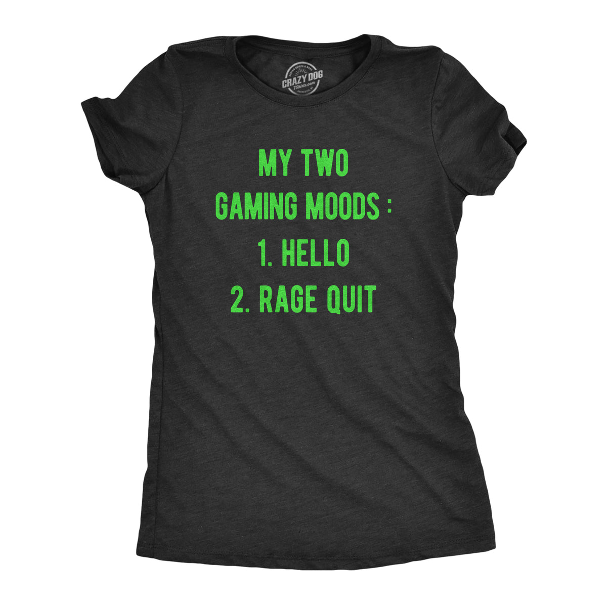 Funny Heather Black - MOODS My Two Gaming Moods Womens T Shirt Nerdy Video Games Sarcastic Tee