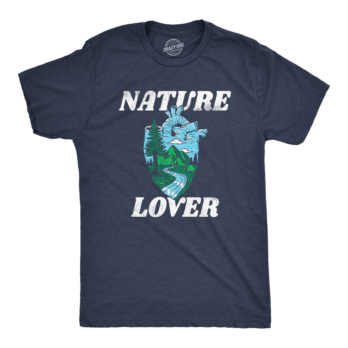 Funny Heather Navy - NATURE Nature Lover Mens T Shirt Nerdy camping Tee
