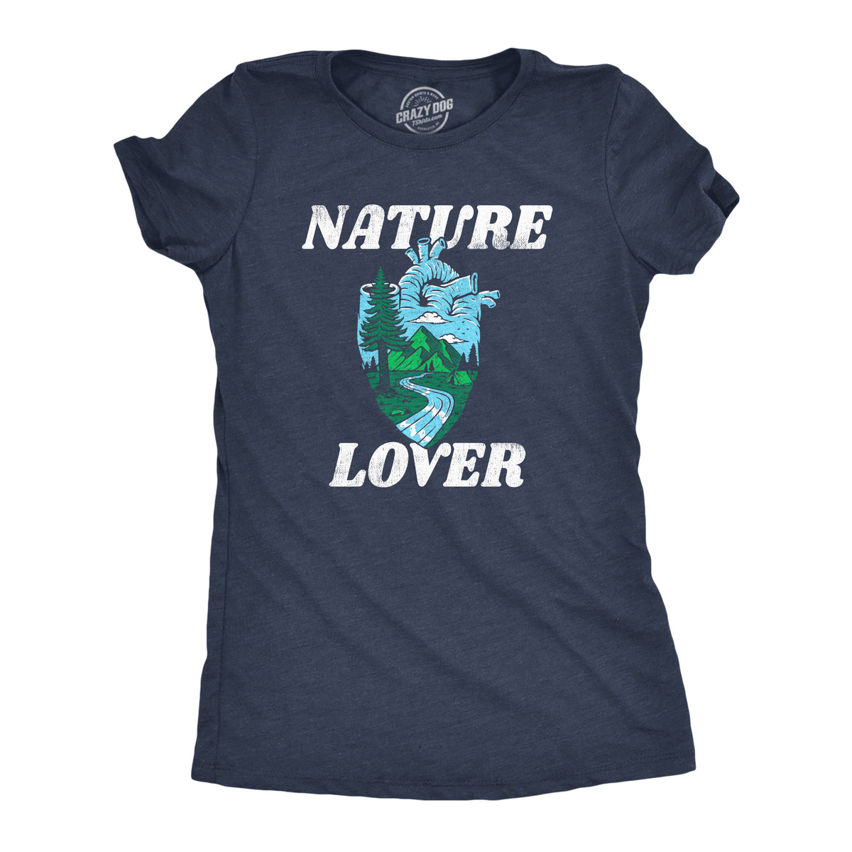Funny Heather Navy - NATURE Nature Lover Womens T Shirt Nerdy camping Tee