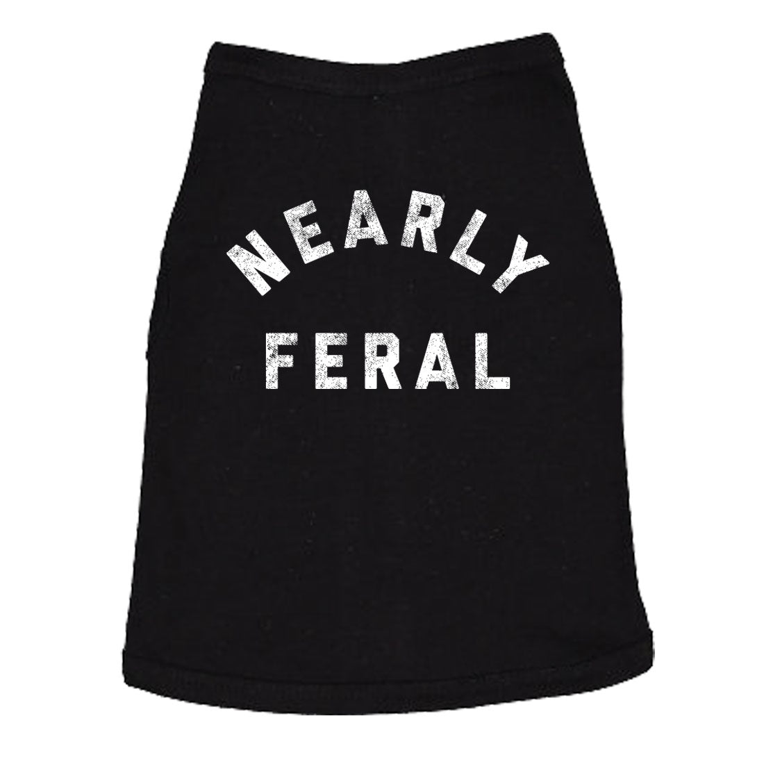 Funny Black - FERAL Nearly Feral Dog Shirt Nerdy Dog animal Sarcastic Tee