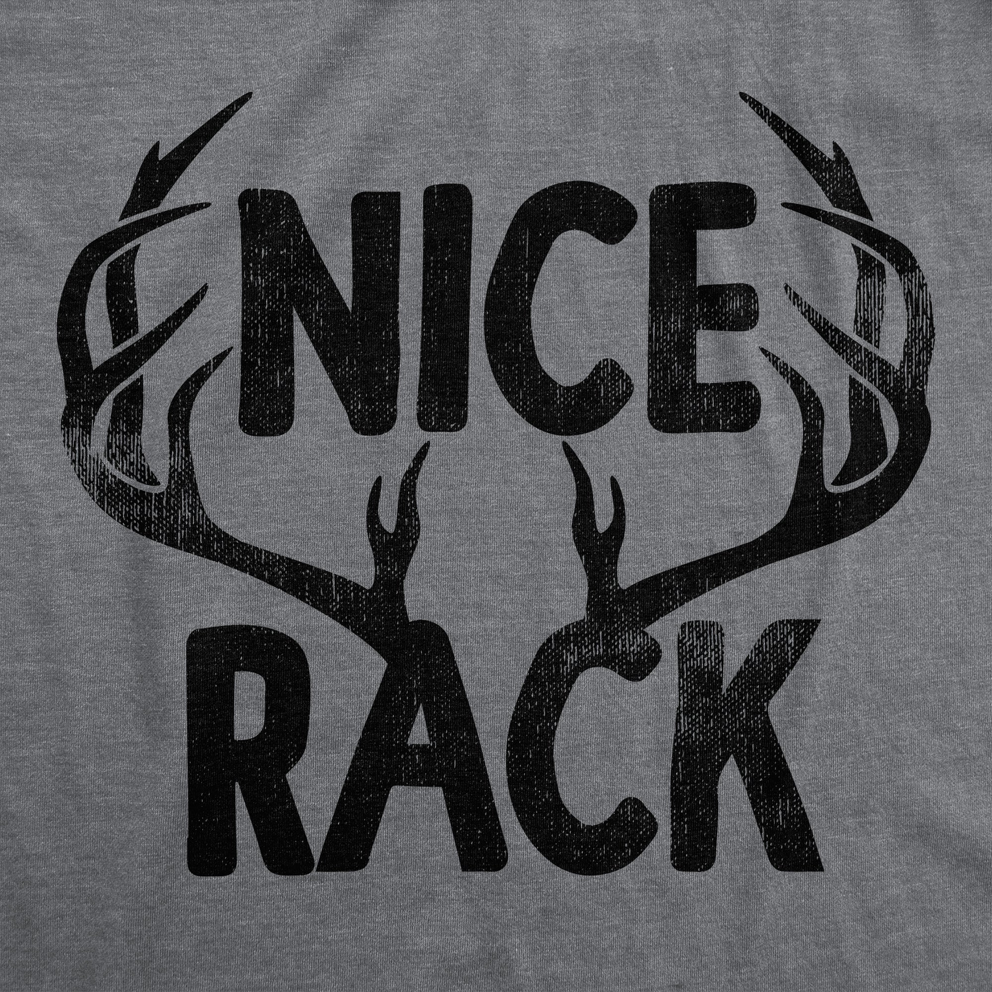 Funny Dark Heather Grey - RACK Nice Rack Mens T Shirt Nerdy Hunting Sarcastic Tee