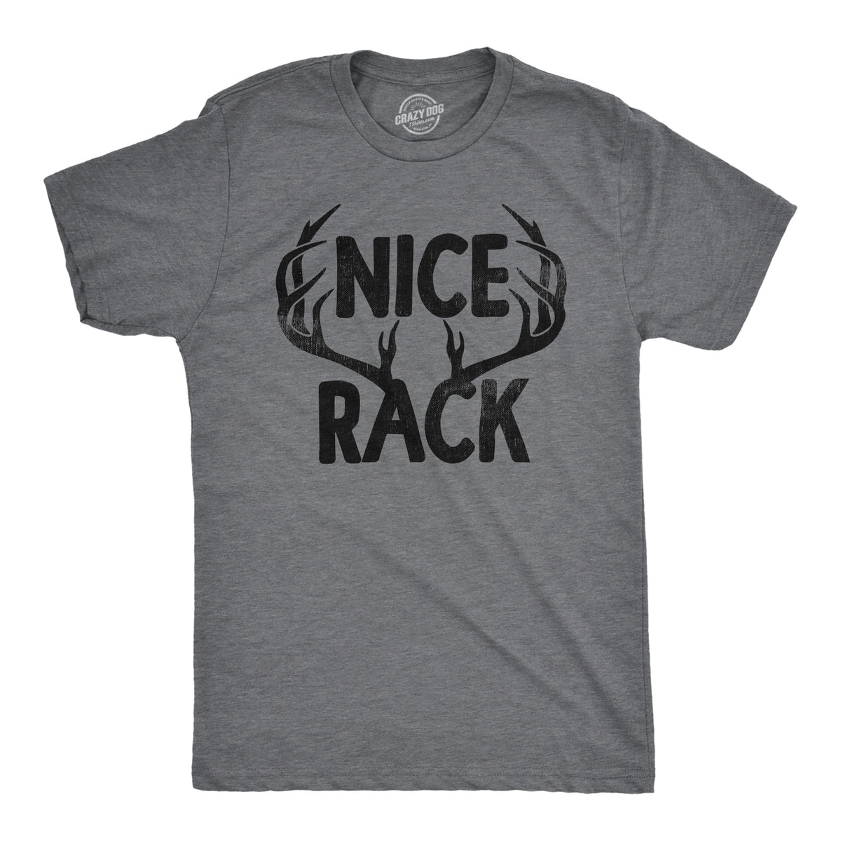 Funny Dark Heather Grey - RACK Nice Rack Mens T Shirt Nerdy Hunting Sarcastic Tee