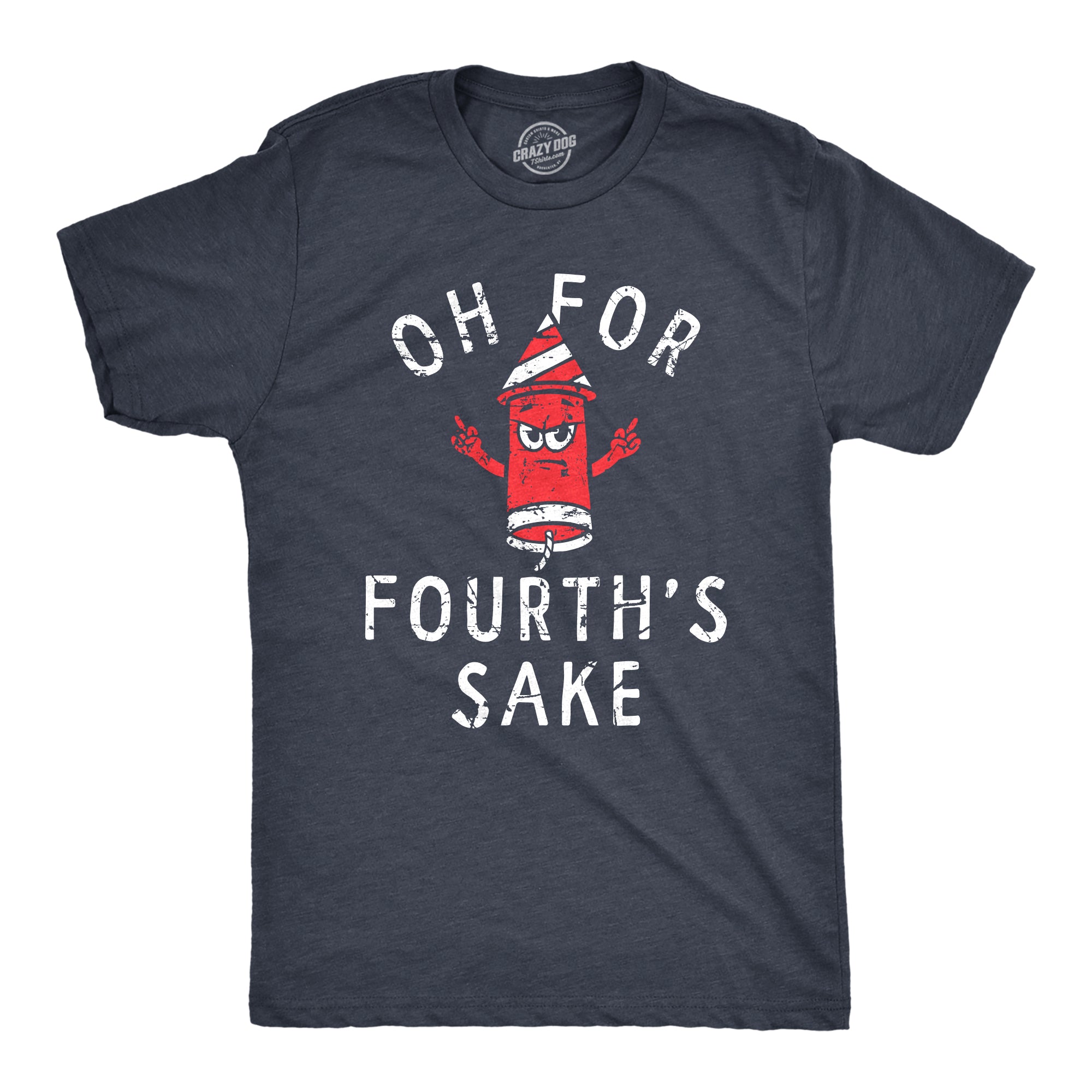 Funny Heather Navy - FOURTHS Oh For Fourths Sake Mens T Shirt Nerdy Fourth Of July Tee