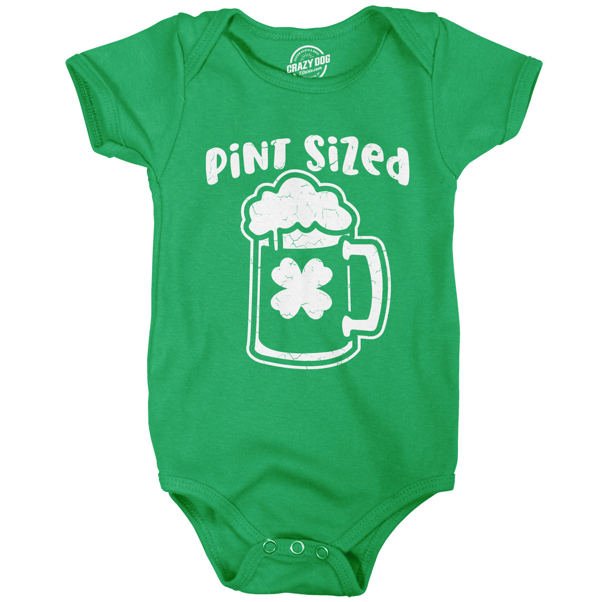 Funny Green - PINT Pint Sized Onesie Nerdy Saint Patrick&#39;s Day Beer Tee
