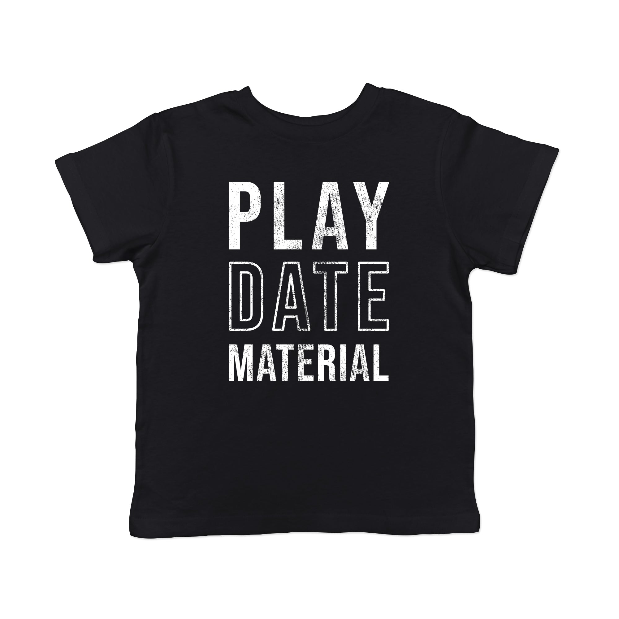 Funny Heather Black - PLAY Play Date Material Toddler T Shirt Nerdy Sarcastic Tee